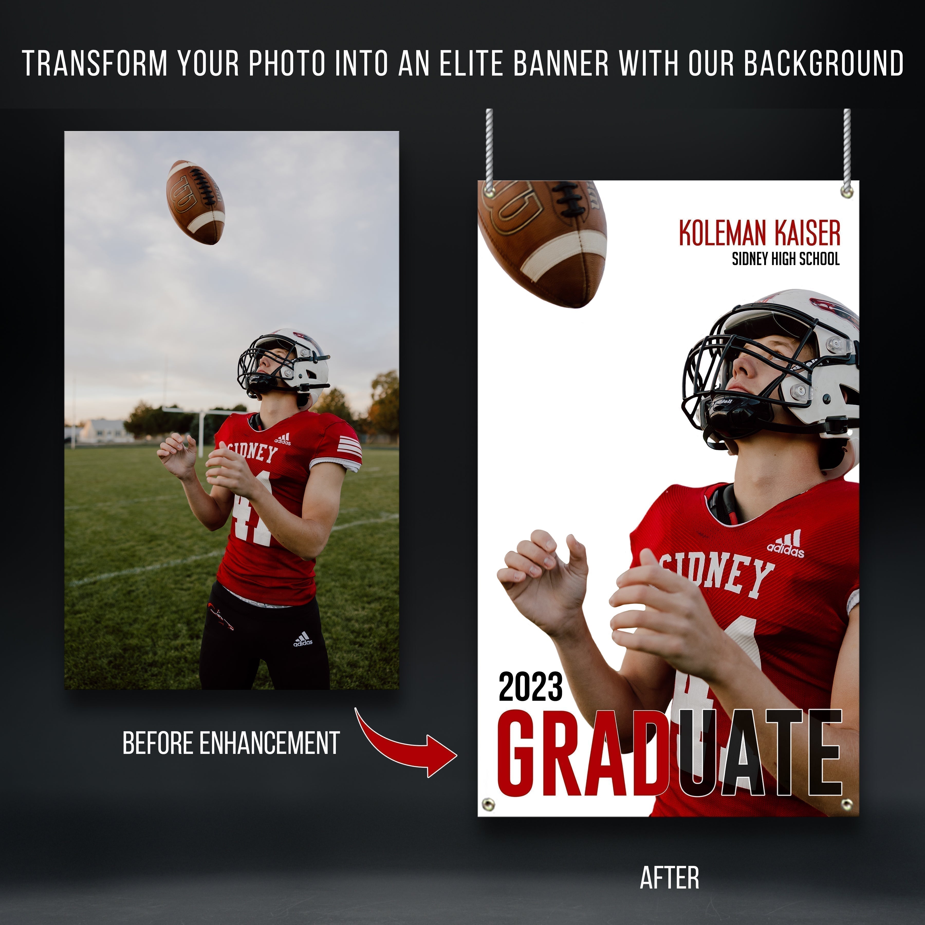 Printed Sports Yard Sign | Senior Night Poster | Football  | Breaking Boundaries