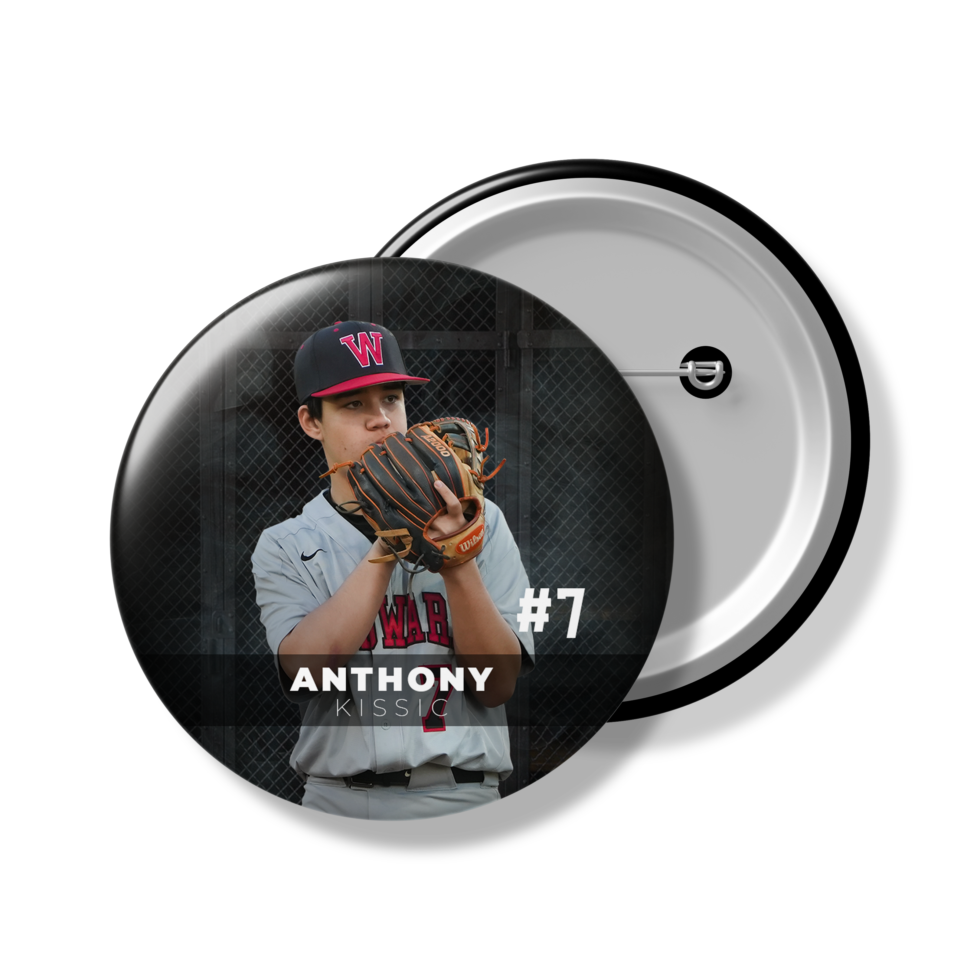 Sports Team Spirit Button | Personalized Button | Senior Night | Baseball | Iron Smoke