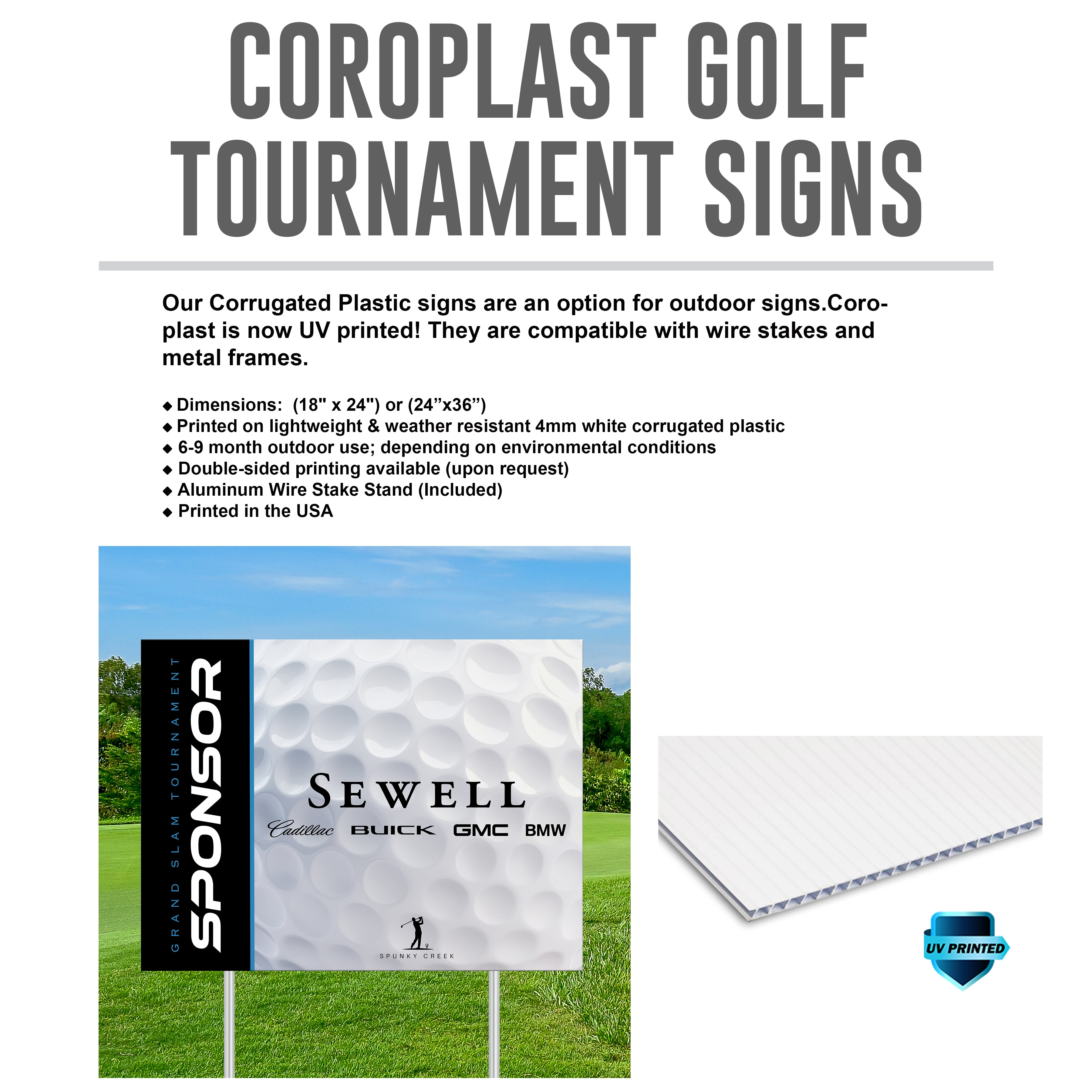 Custom Golf Sponsor Tee Signs | Highlight Your Supporters on the Course | Fairway Focus