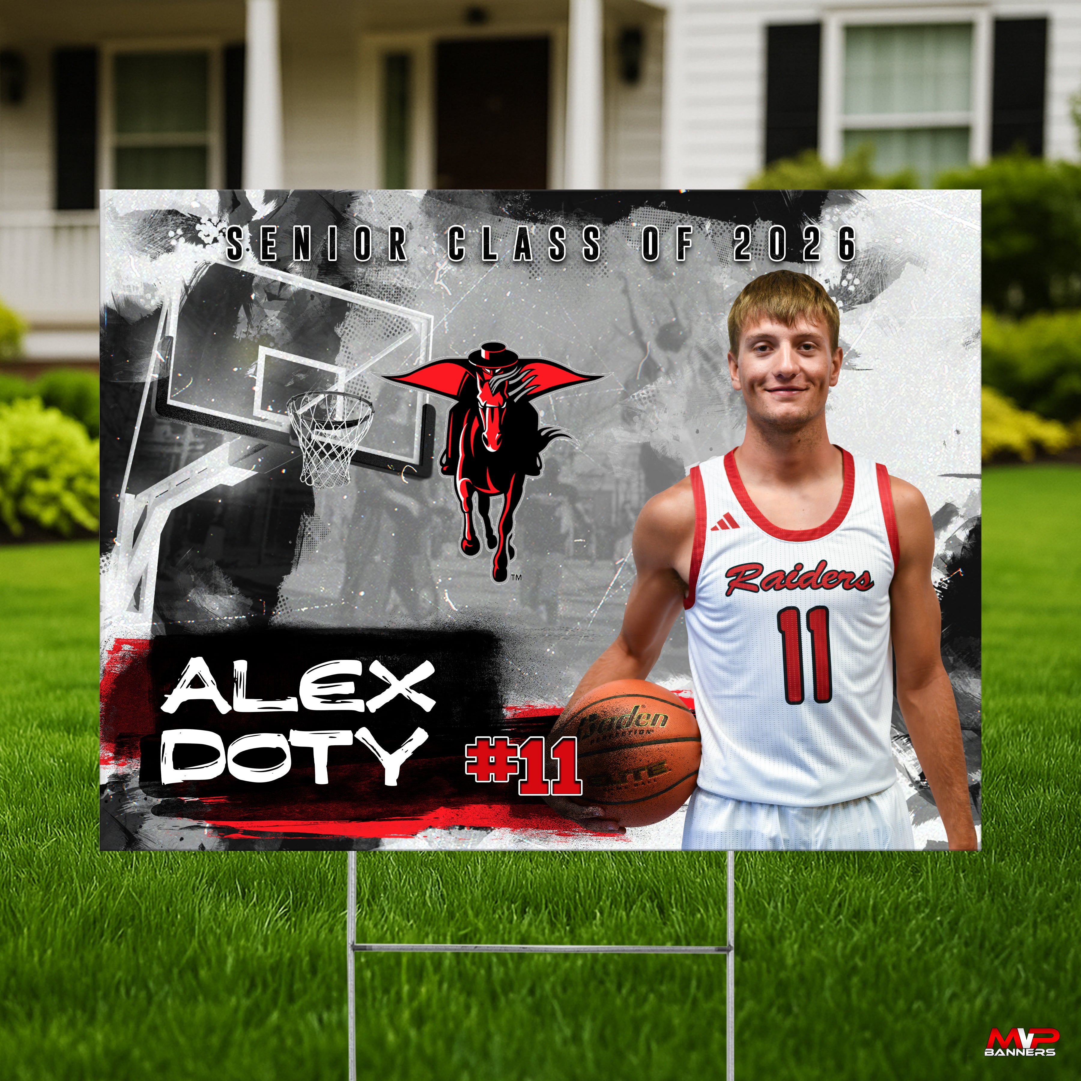 Custom Sports Banner | Senior Night | Basketball | Court Chaos