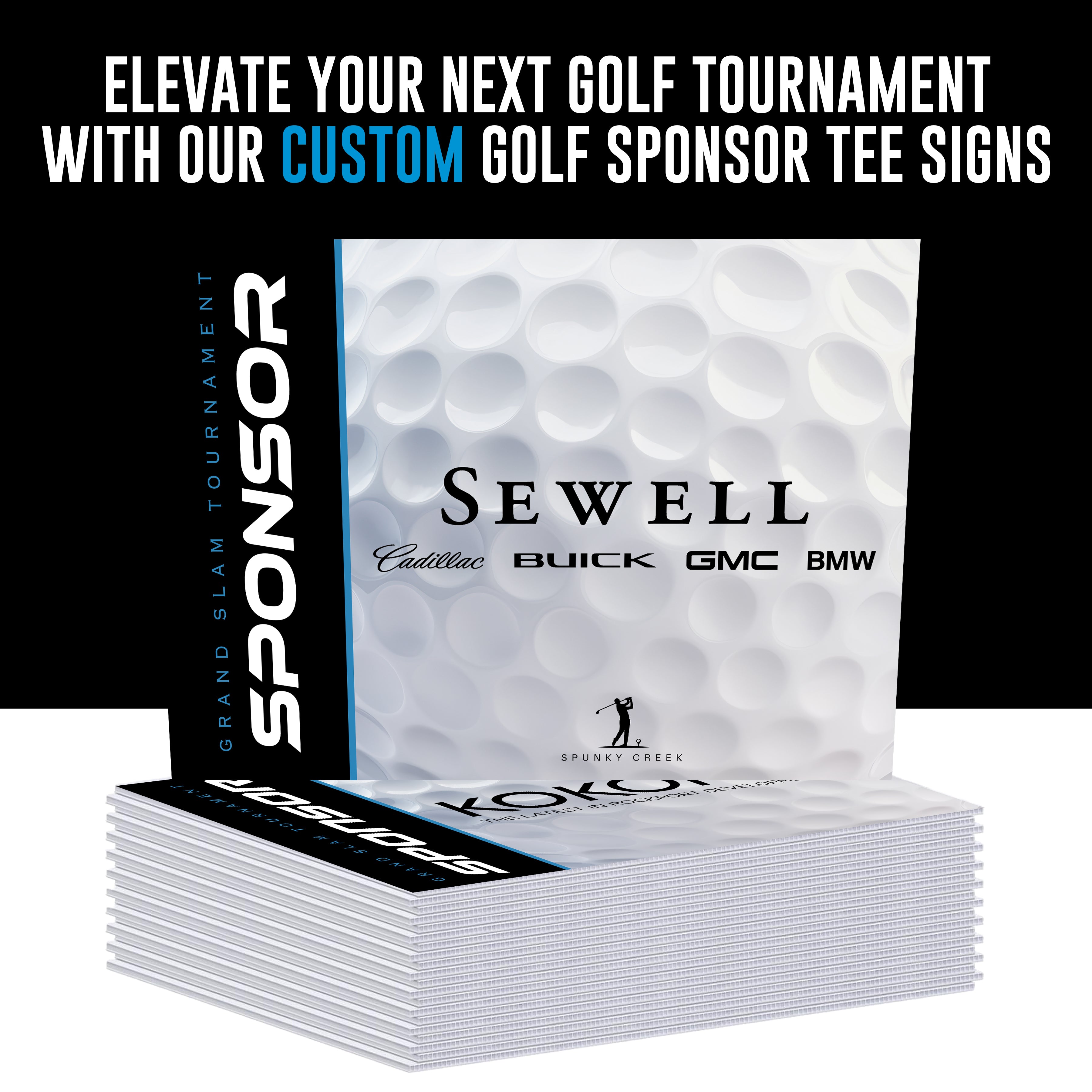 Custom Golf Sponsor Tee Signs | Highlight Your Supporters on the Course | Fairway Focus