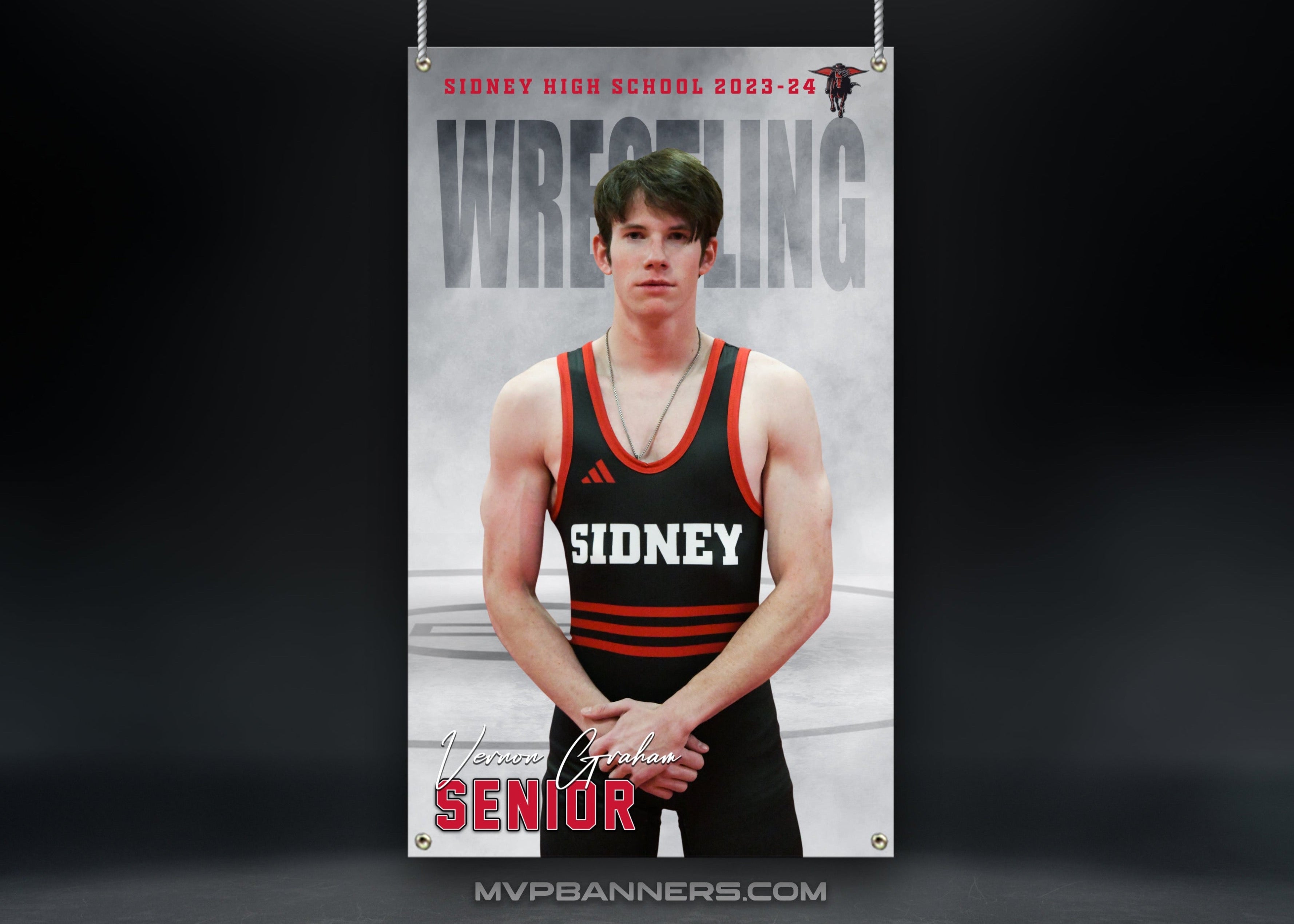 Custom Sports Banner | Senior Night | Wrestling | Night Time Mist