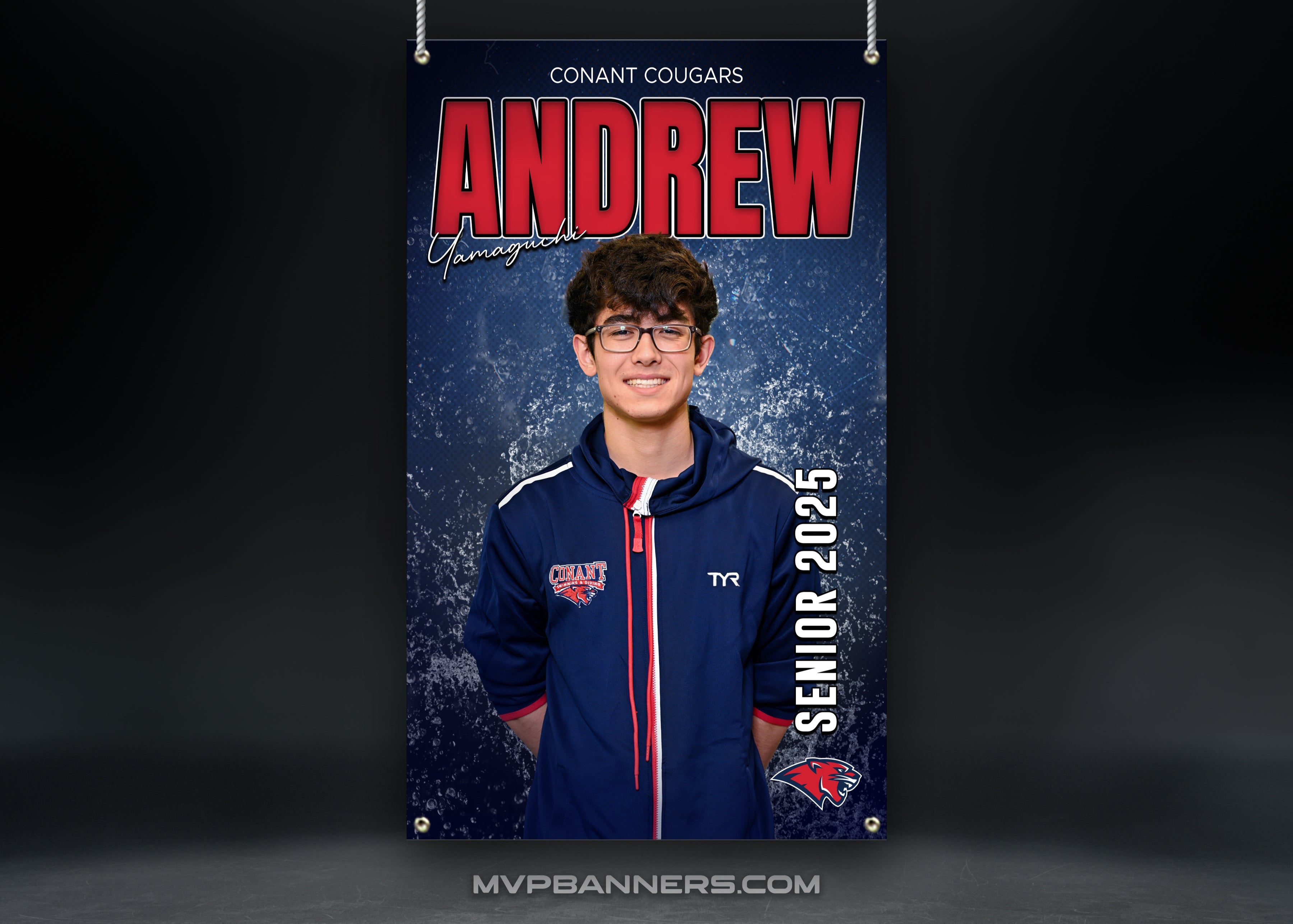 Custom Sports Banner | Senior Night | Swim/Dive | Stroke of Genius