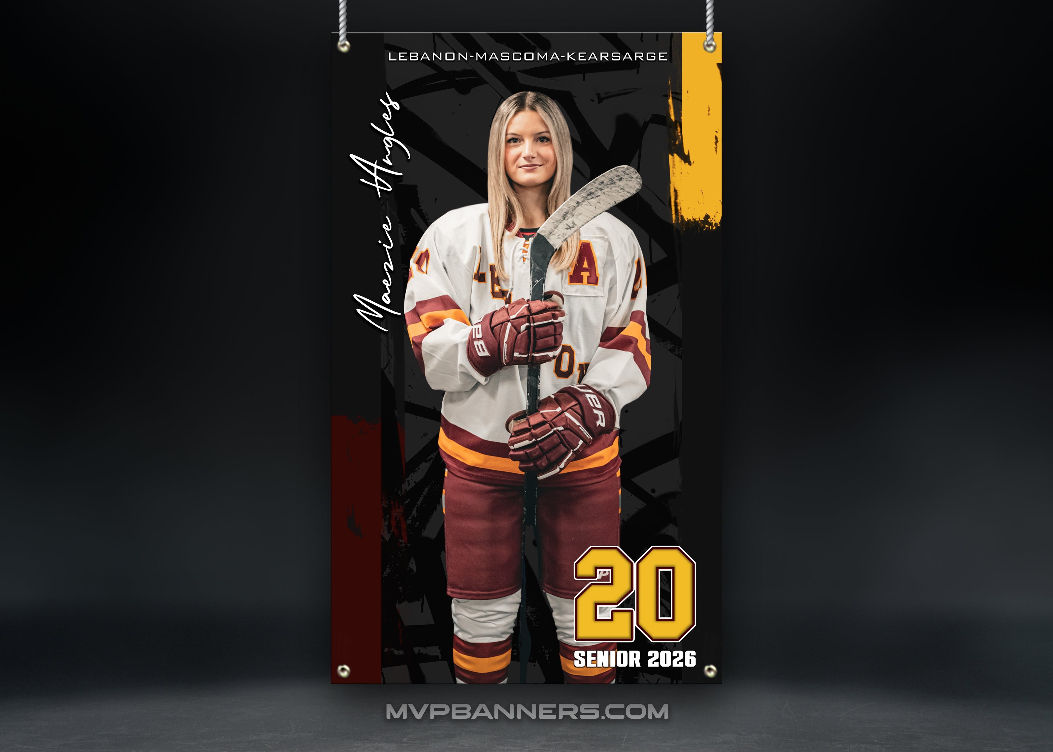 Custom Sports Banner | Senior Night | Ice Hockey | Quiet Power