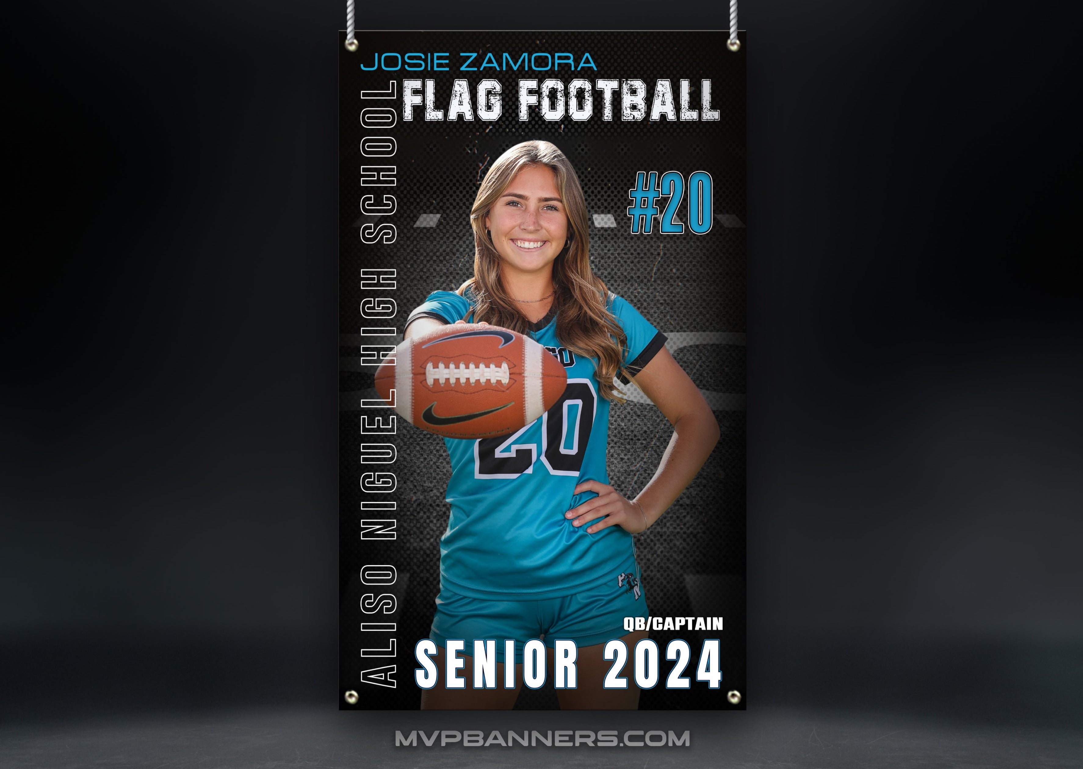 Flag Football Sports Banner | Senior Night Poster | Iron Smoke Twist