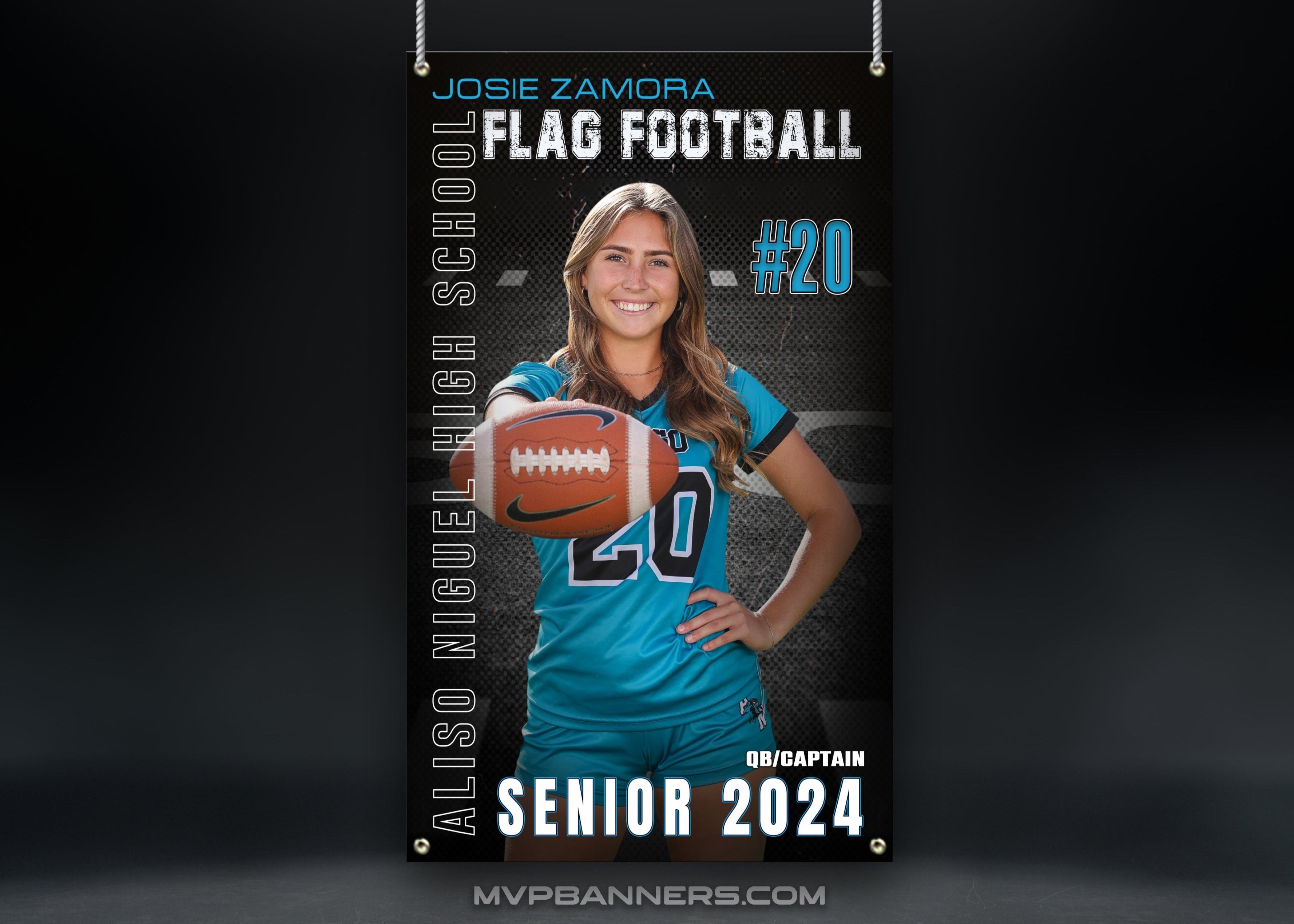 Custom Sports Banner | Senior Night | Iron Smoke Twist Football