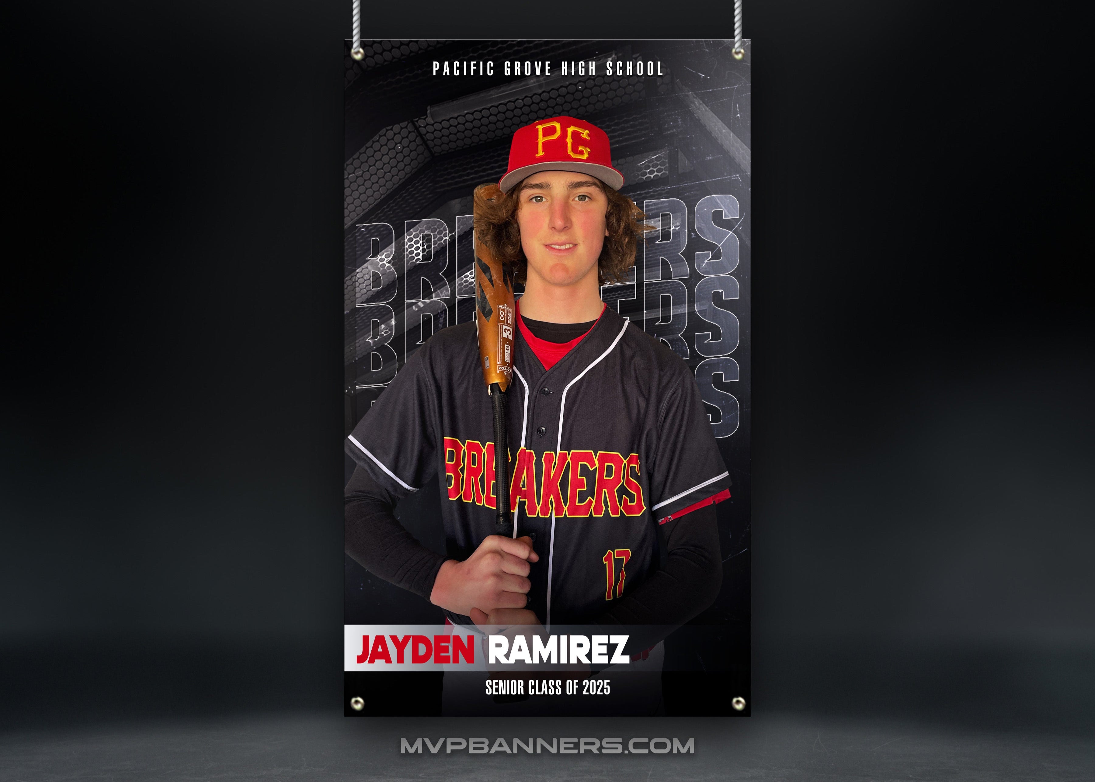 Custom Sports Banner | Senior Night | Baseball | Steel Focus