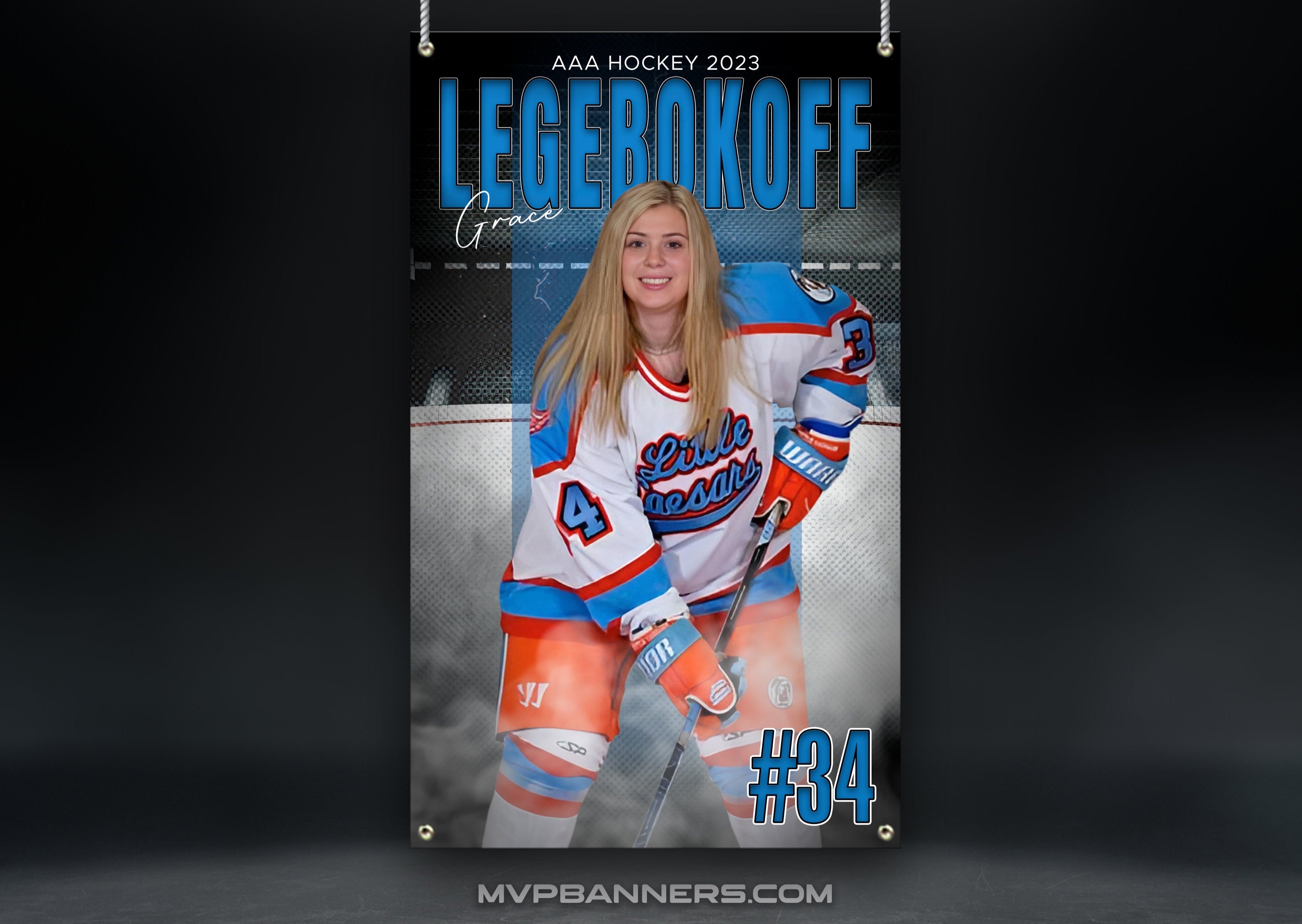 Custom Sports Banner | Senior Night | Ice Hockey | Stadium Shadow