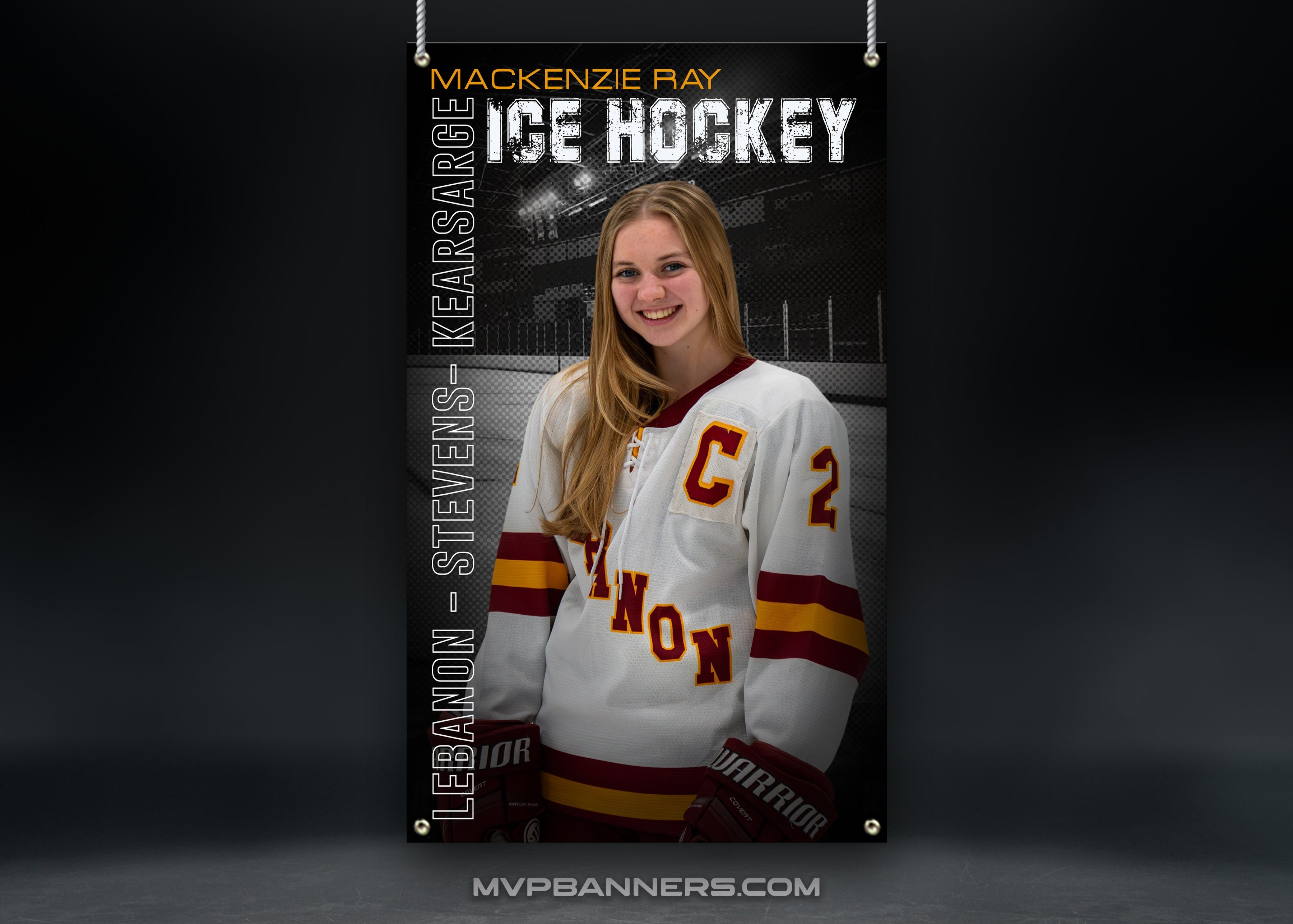 Custom Sports Banner | Senior Night | Ice Hockey | Iron Smoke Twist