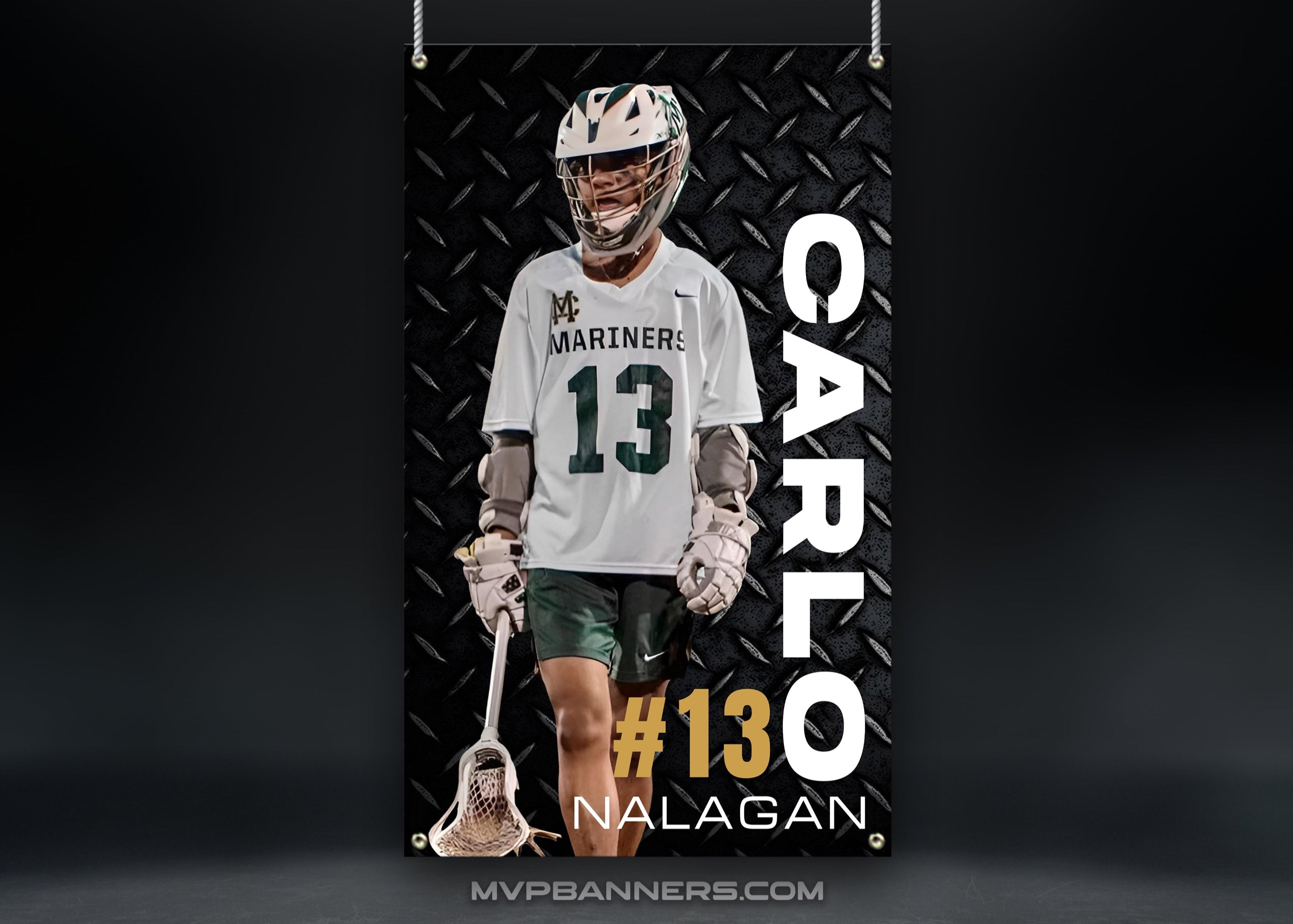 Custom Sports Banner | Senior Night | Lacrosse | Black Diamond