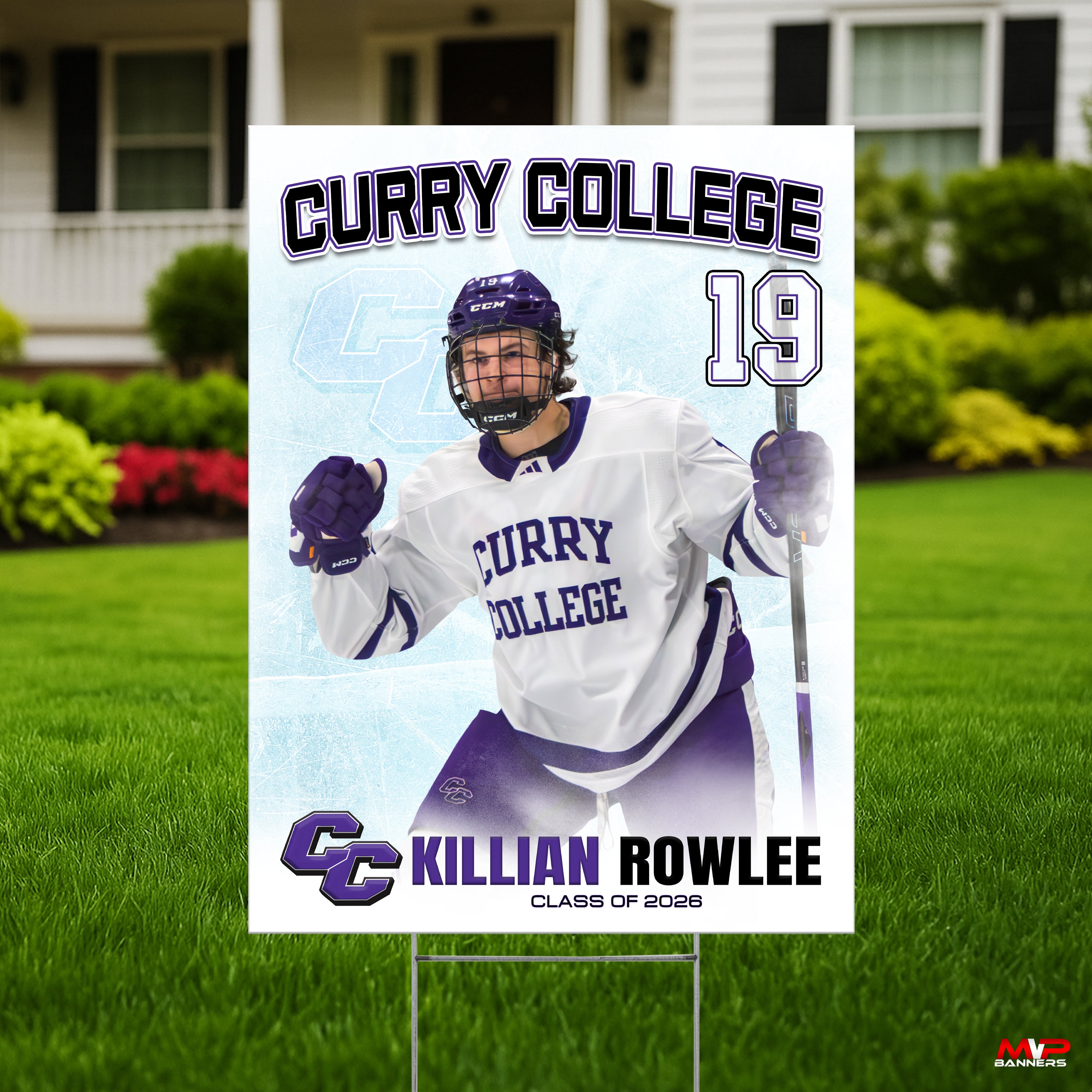 Printed Sports Yard Sign | Senior Night Poster | Ice Hockey | Frozen Focus