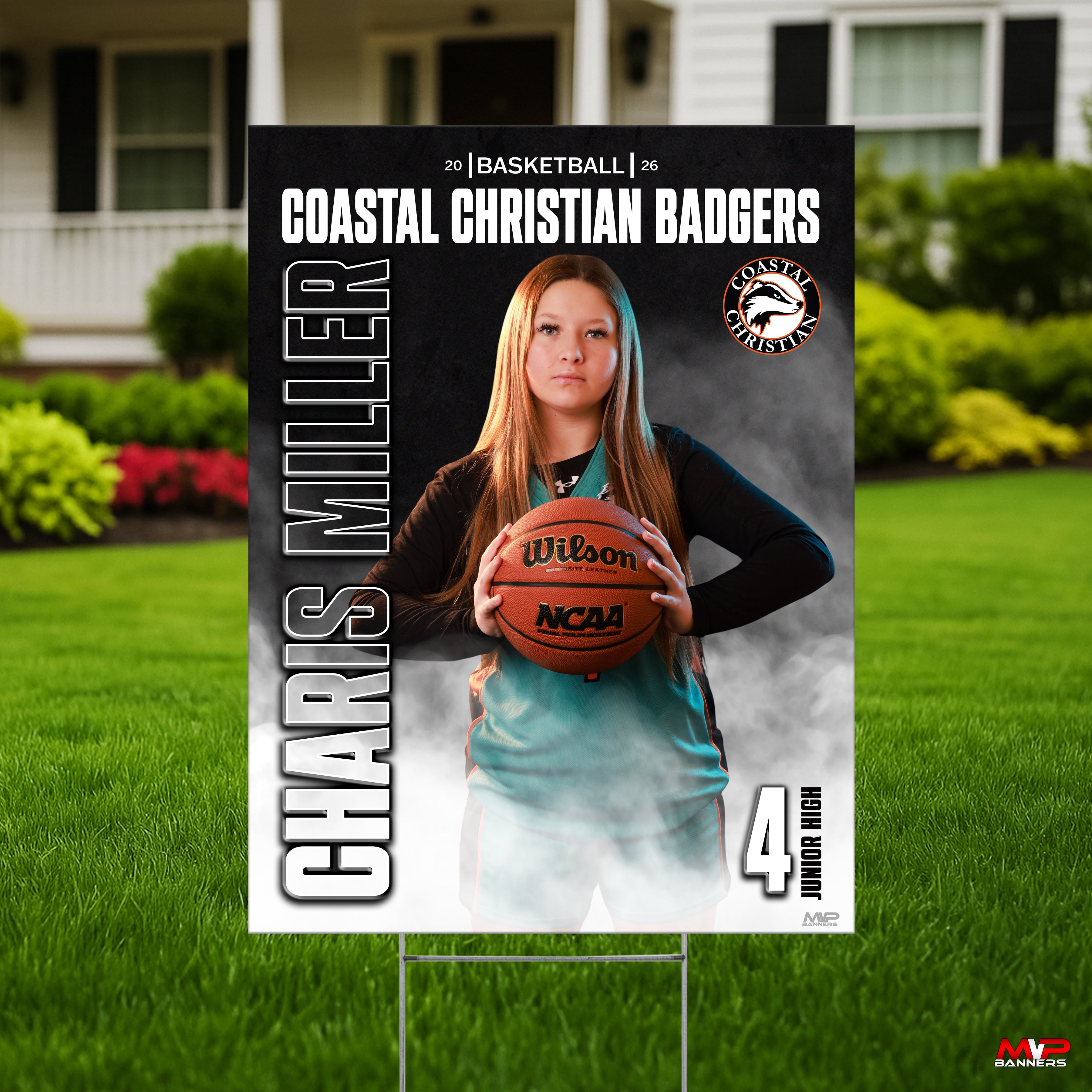 Custom Coastal Christian Yard Sign - GameDay Fog
