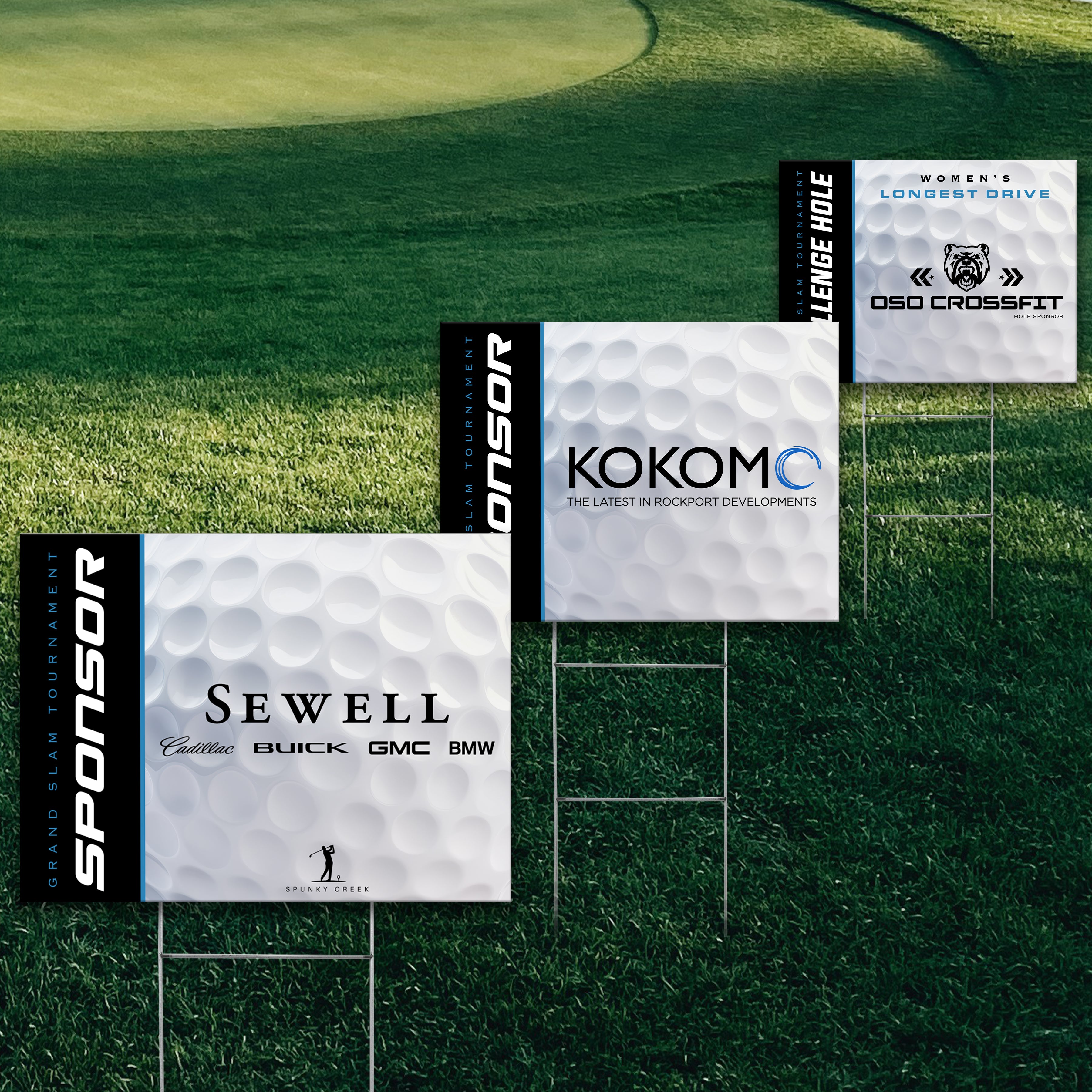 Custom Golf Sponsor Tee Signs | Highlight Your Supporters on the Course | Tournament Day Kickoff