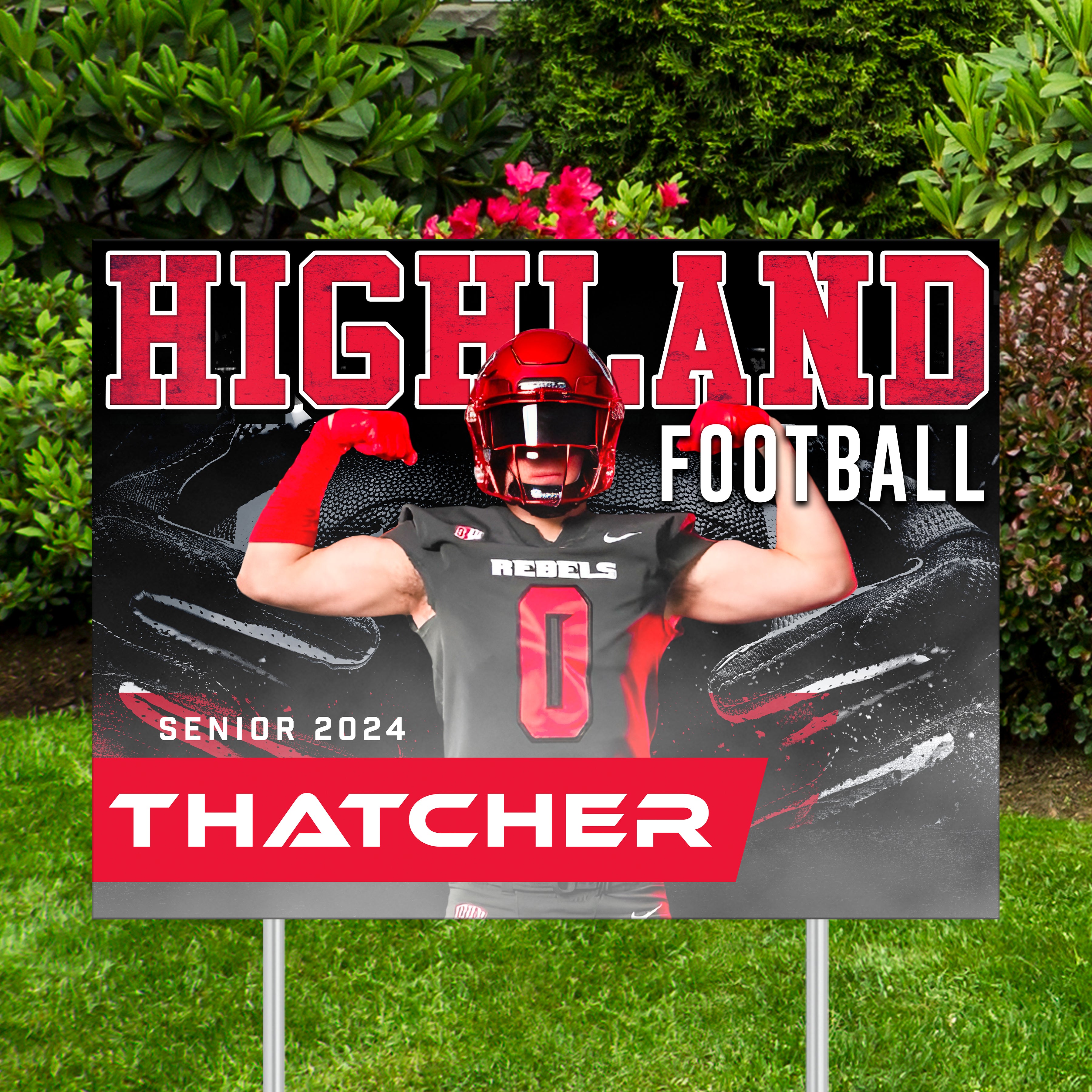 Printed Sports Yard Sign | Senior Night Poster | Football  | Breaking Boundaries