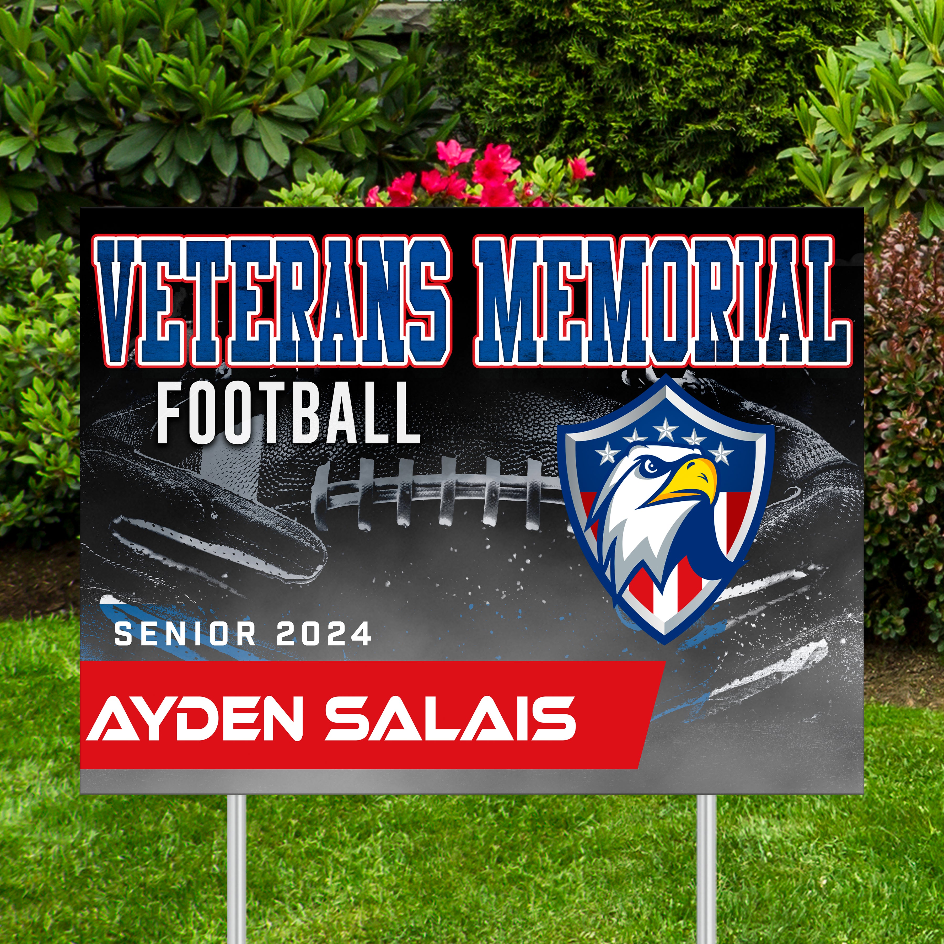Printed Sports Yard Sign | Senior Night Poster | Football | Simple Mascot