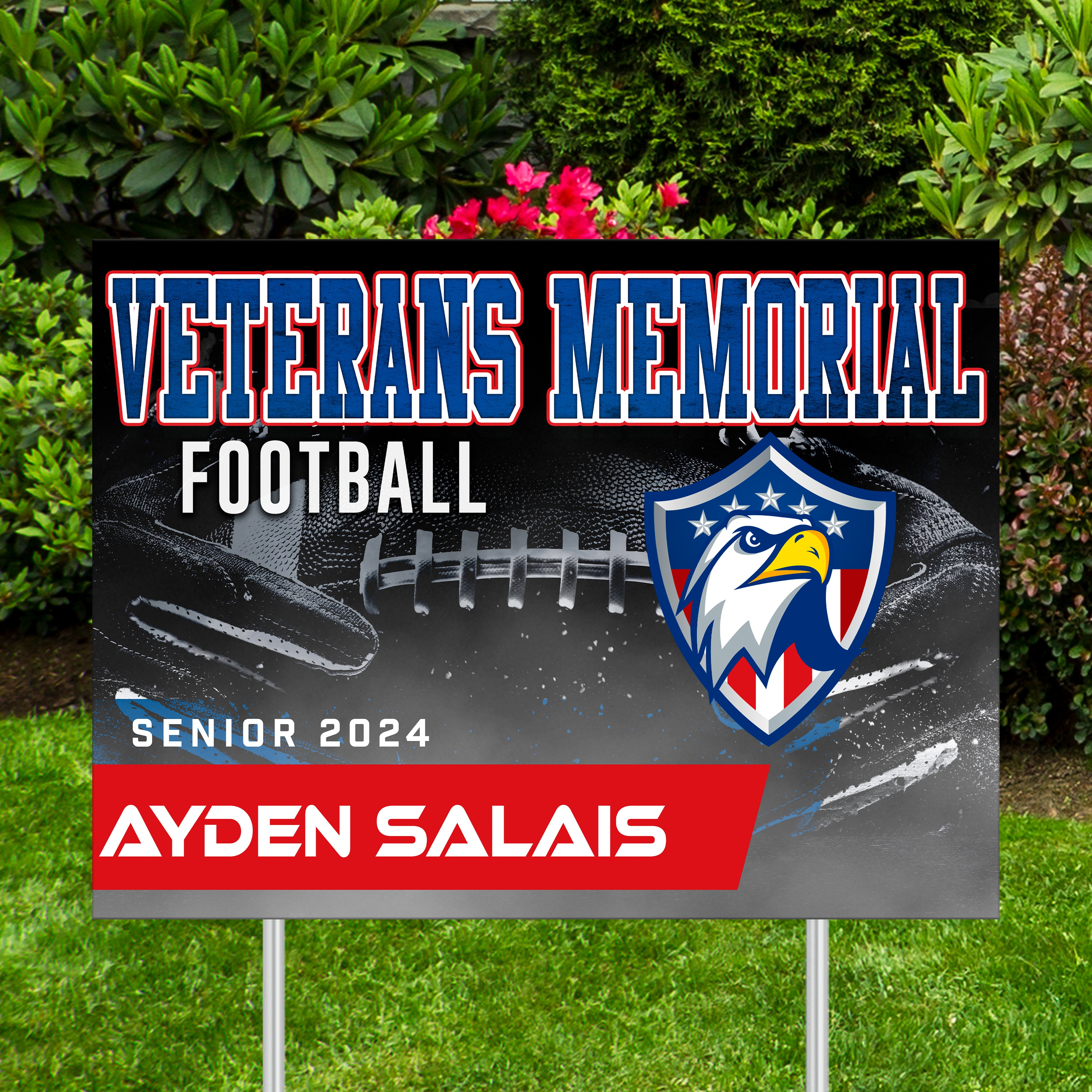 Printed Sports Yard Sign | Senior Night Poster | Football  | Simple Mascot