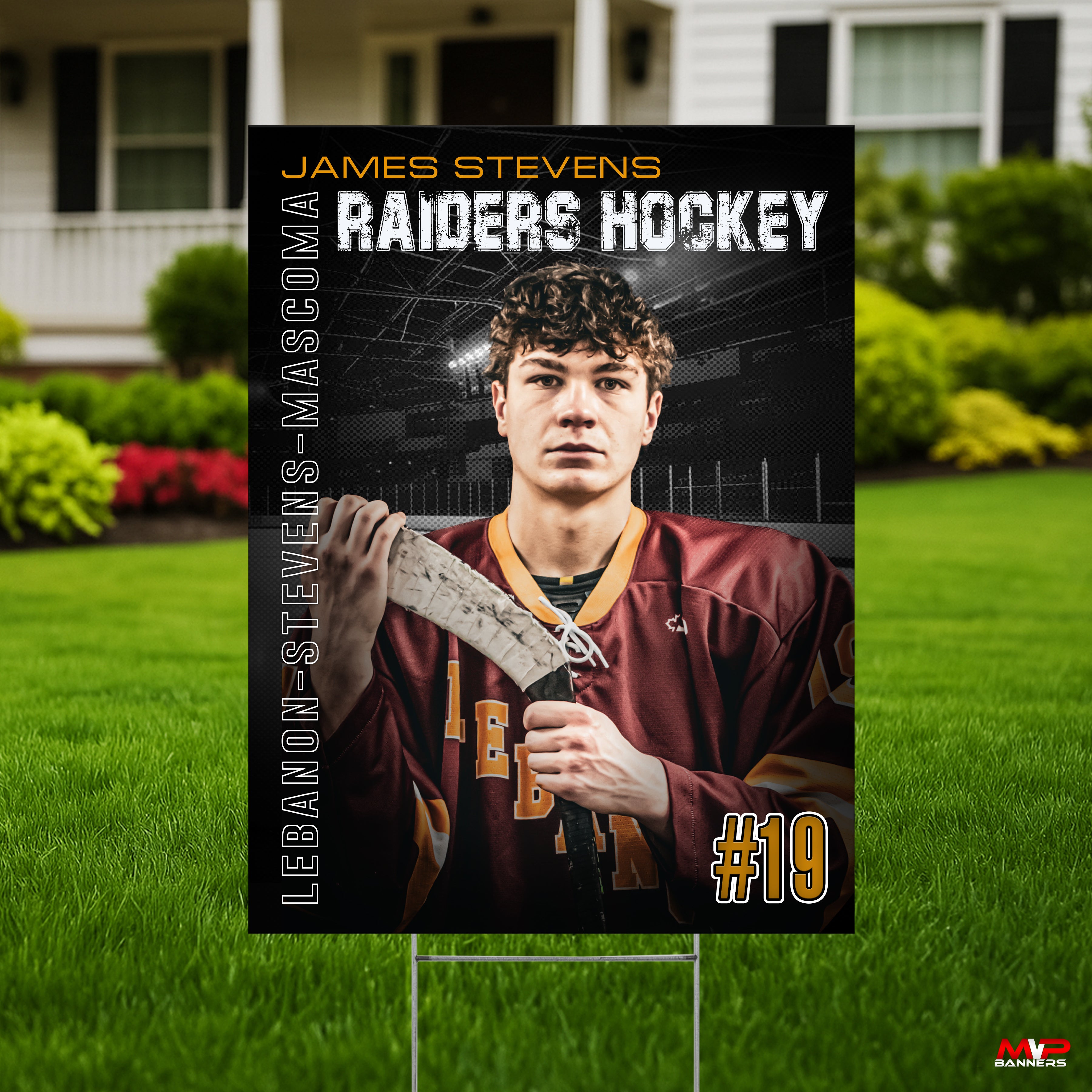 Printed Sports Yard Sign | Senior Night Poster | Ice Hockey | Iron Smoke Twist