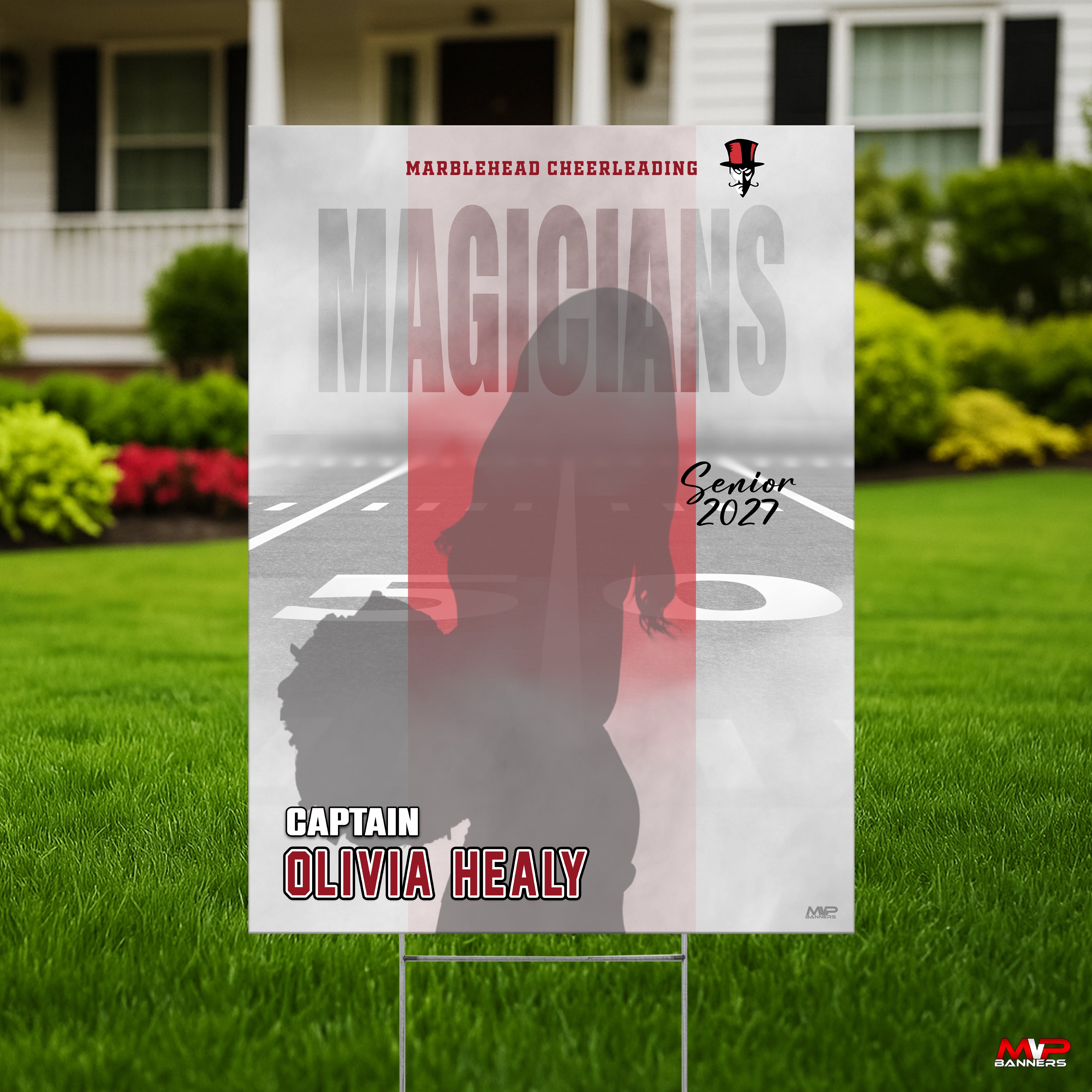 Custom Cheer or Dance Senior Night Yard Sign | Marblehead cheer