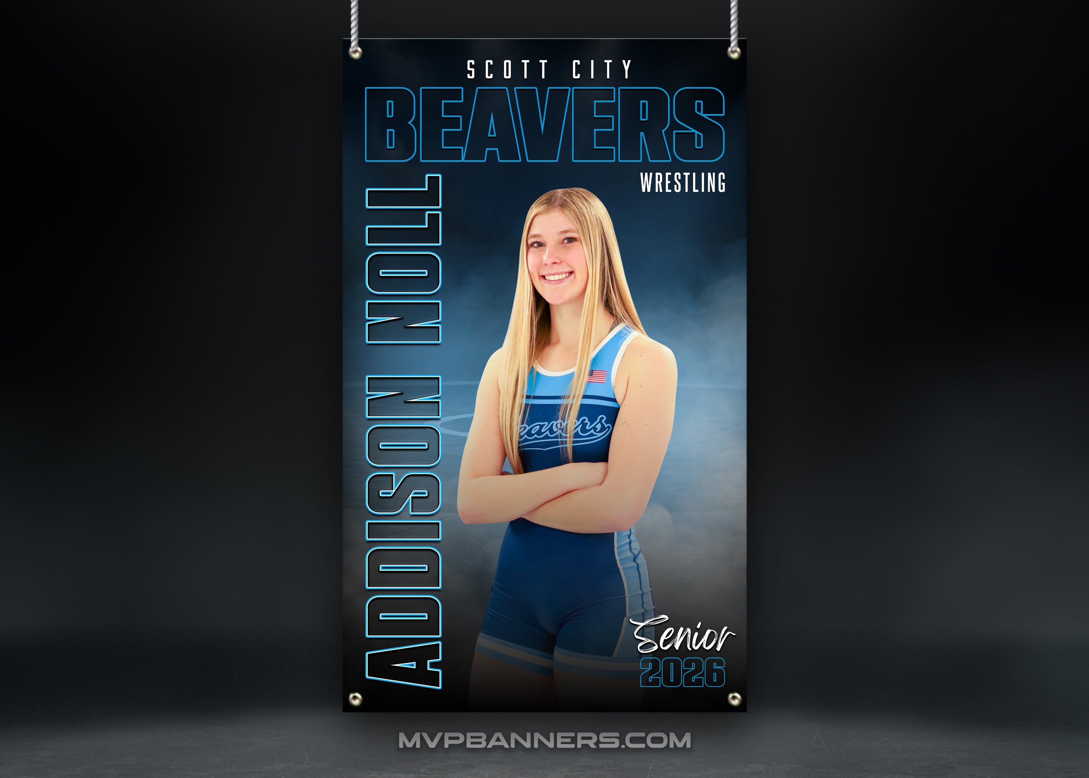 Custom Sports Banner | Senior Night | Wrestling | Midnight Mat