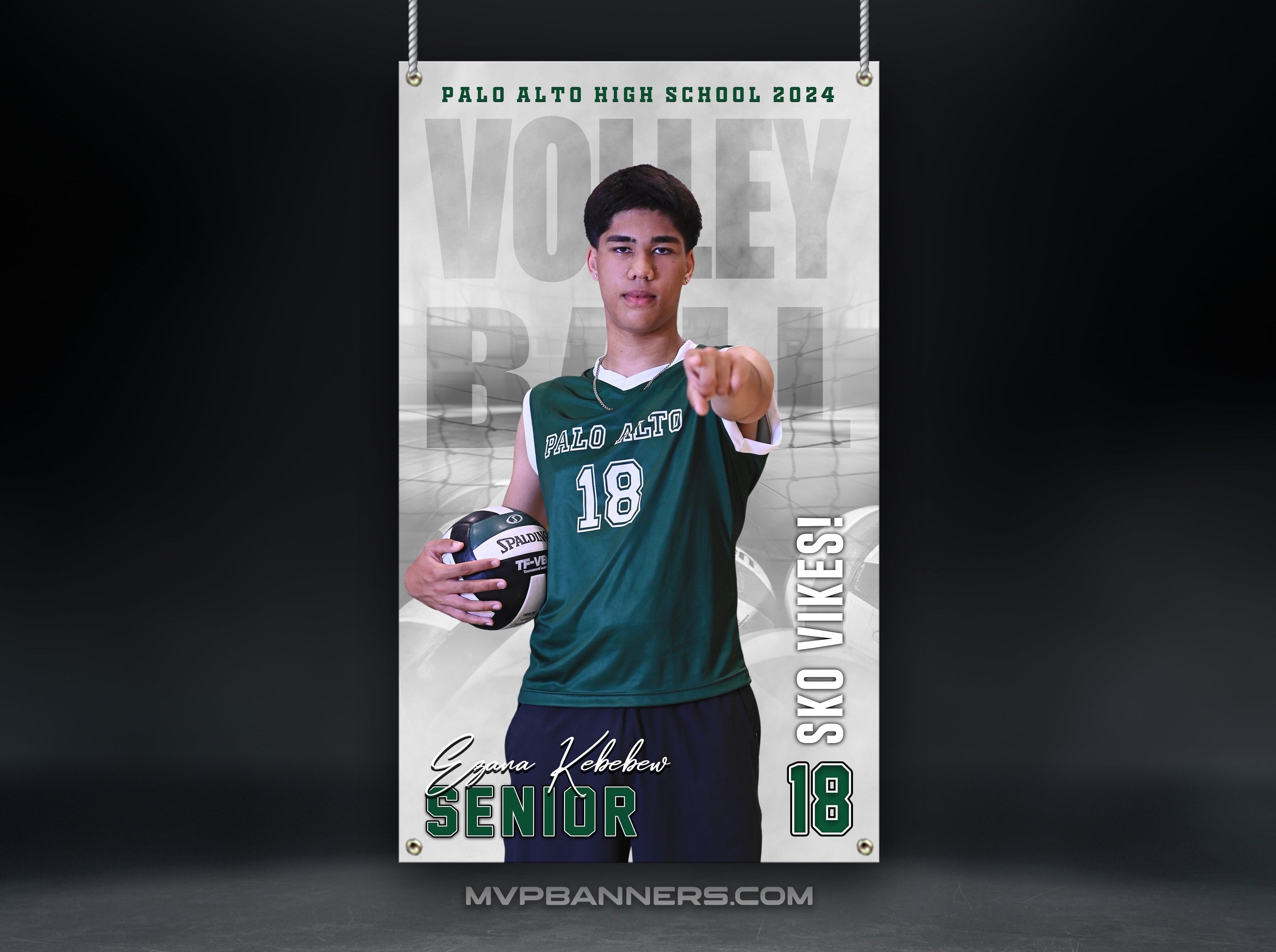 Custom Sports Banner | Senior Night | Night Time Mist Volleyball