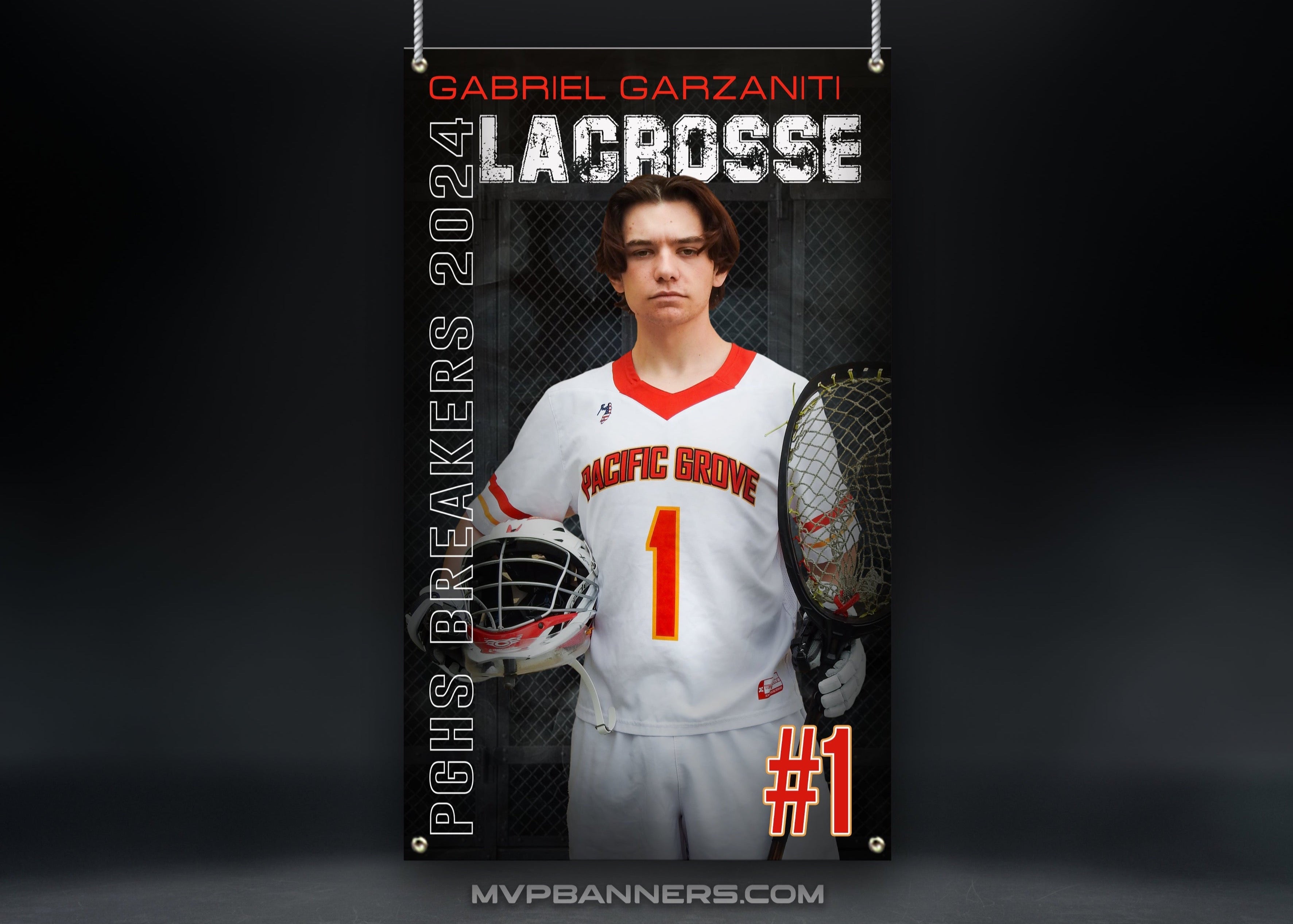 Custom Sports Banner | Senior Night | Lacrosse | Iron Smoke