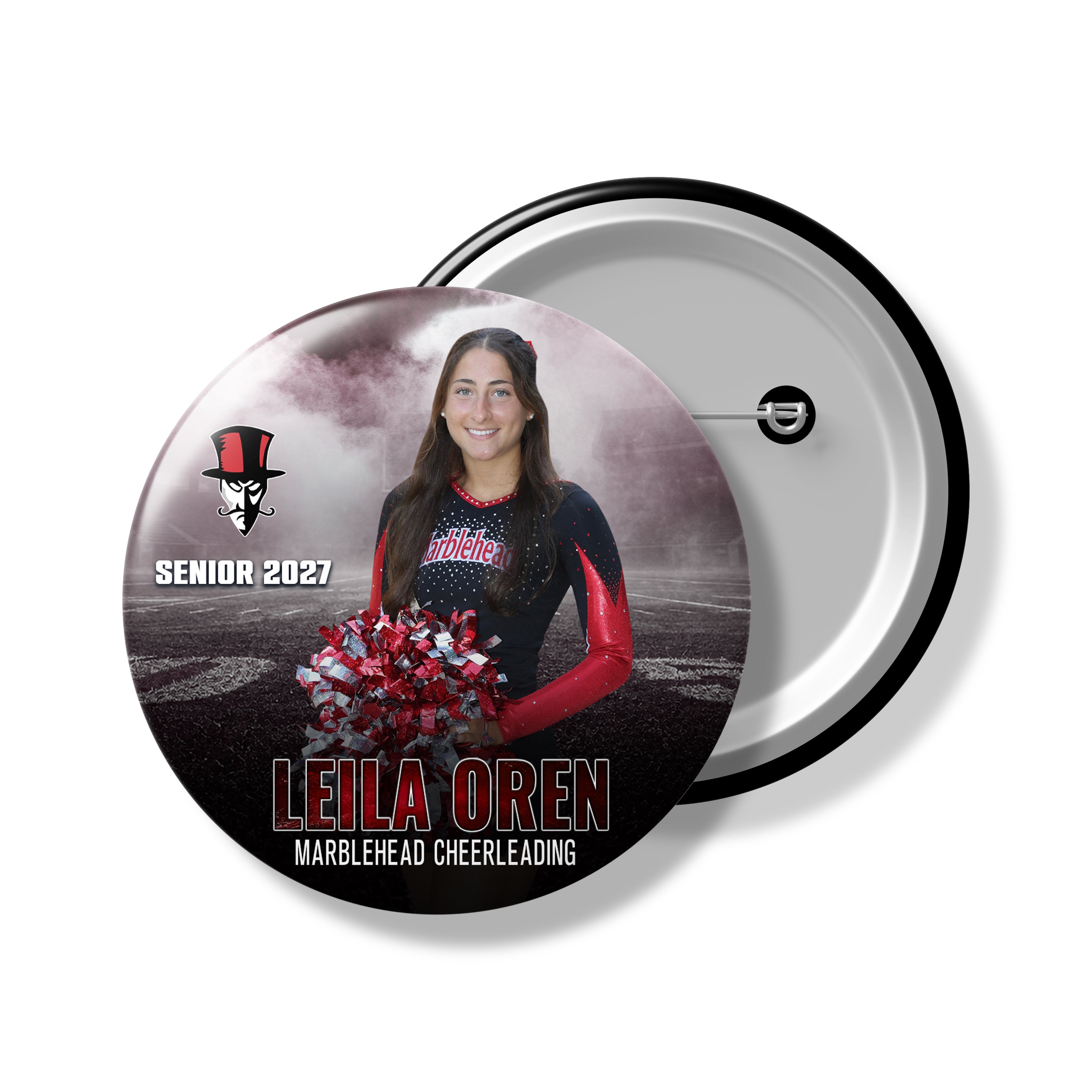 Custom Sports Spirit Button or Magnet | Showtime | Marblehead Cheer