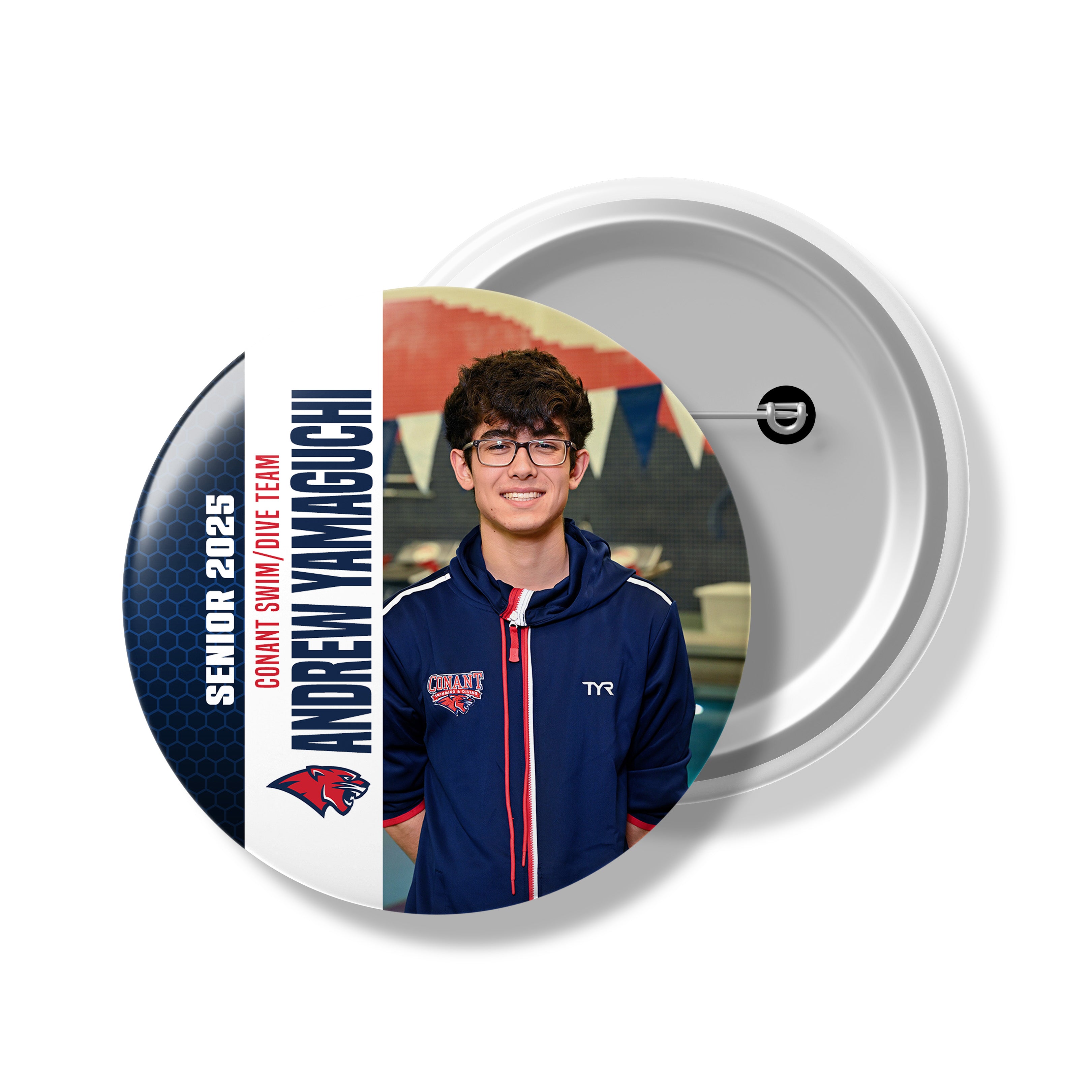 Sports Team Spirit Button | Personalized Button | Senior Night | Swim/Dive | Champion's Pride