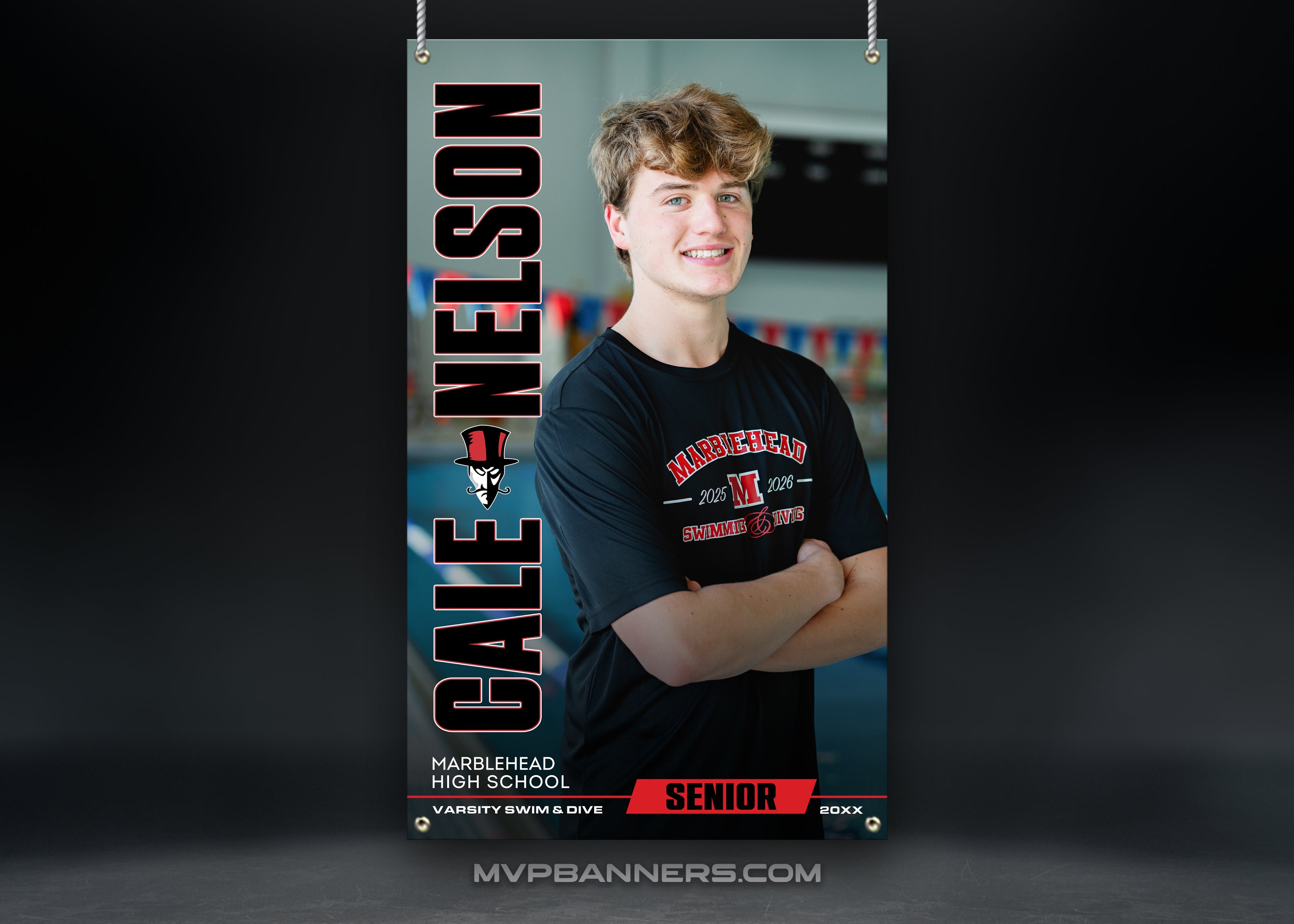 Custom Swim & Dive Senior Night Banner | Center Stage
