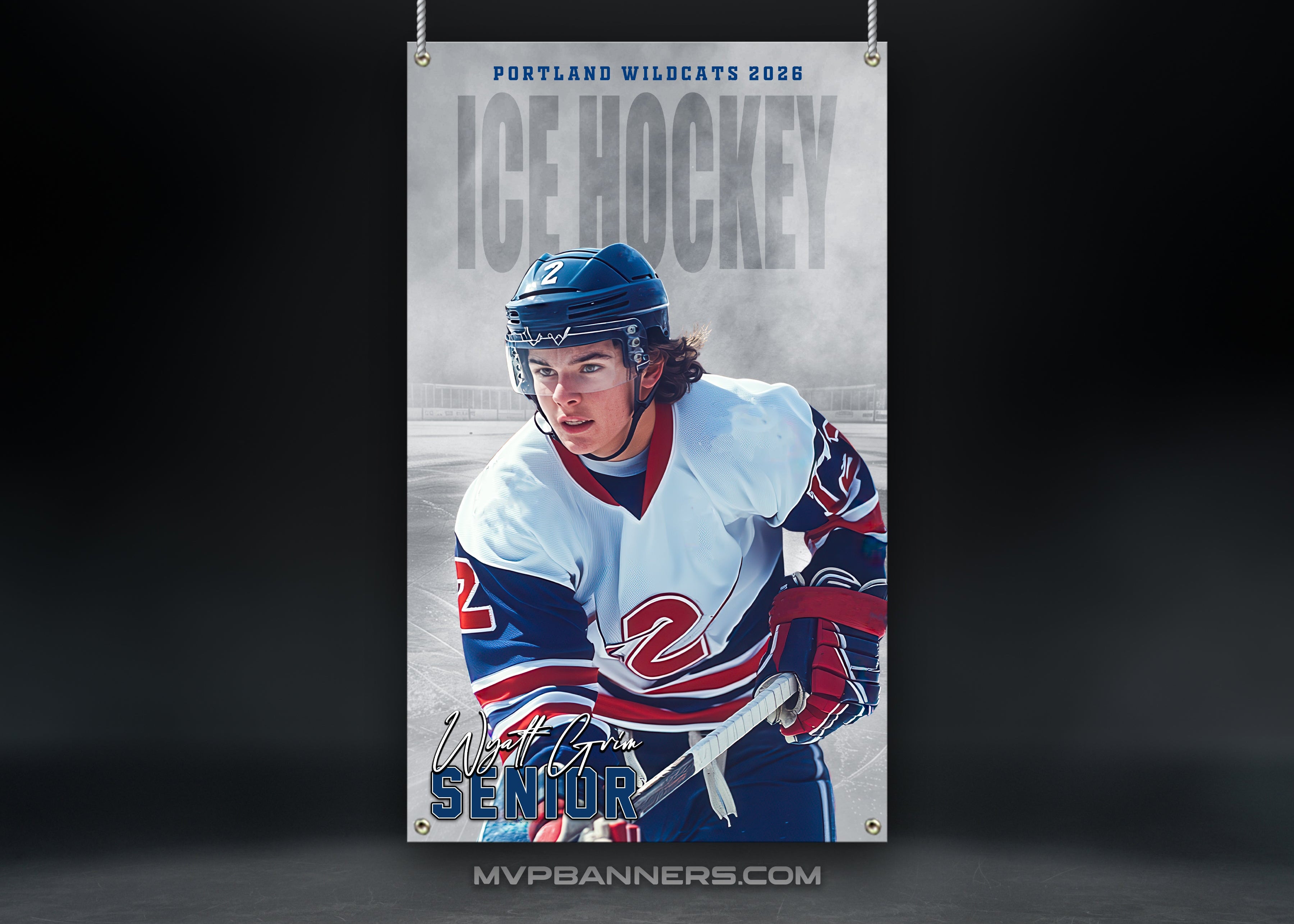 Custom Sports Banner | Senior Night | Ice Hockey | Night Time Mist