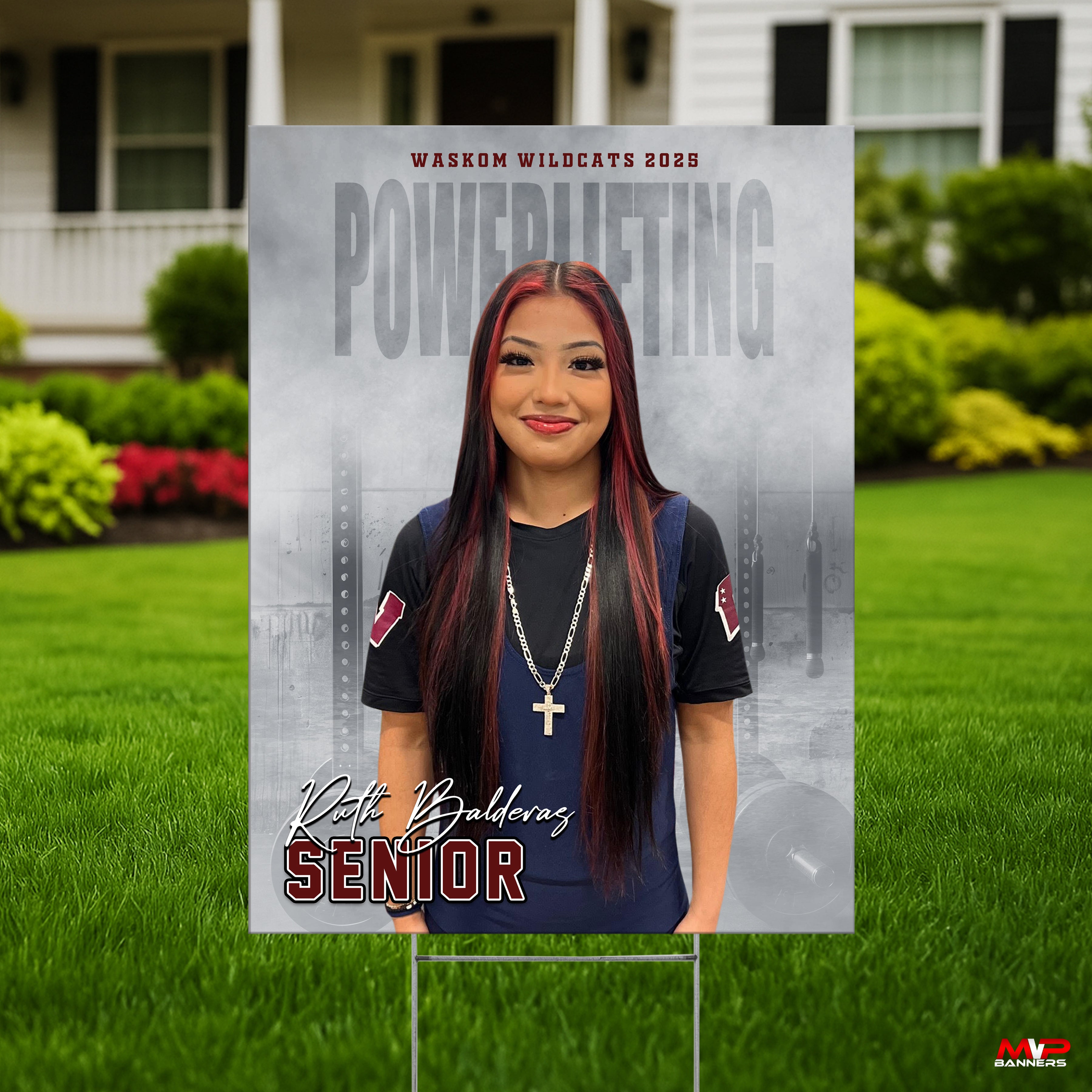 Custom Sports Banner | Senior Night | Powerlifting | Night Time Mist