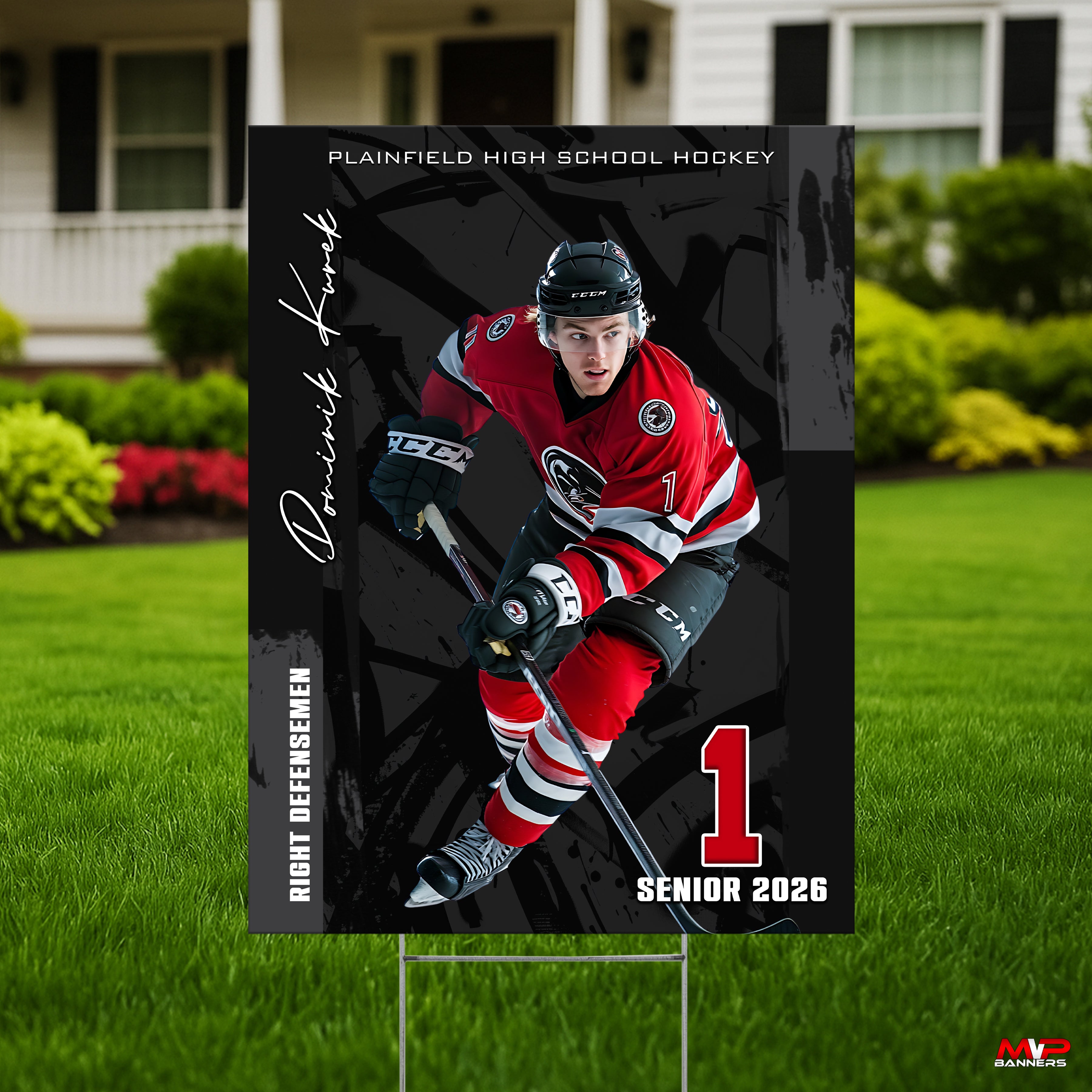 Custom Sports Banner | Senior Night | Ice Hockey | Quiet Power