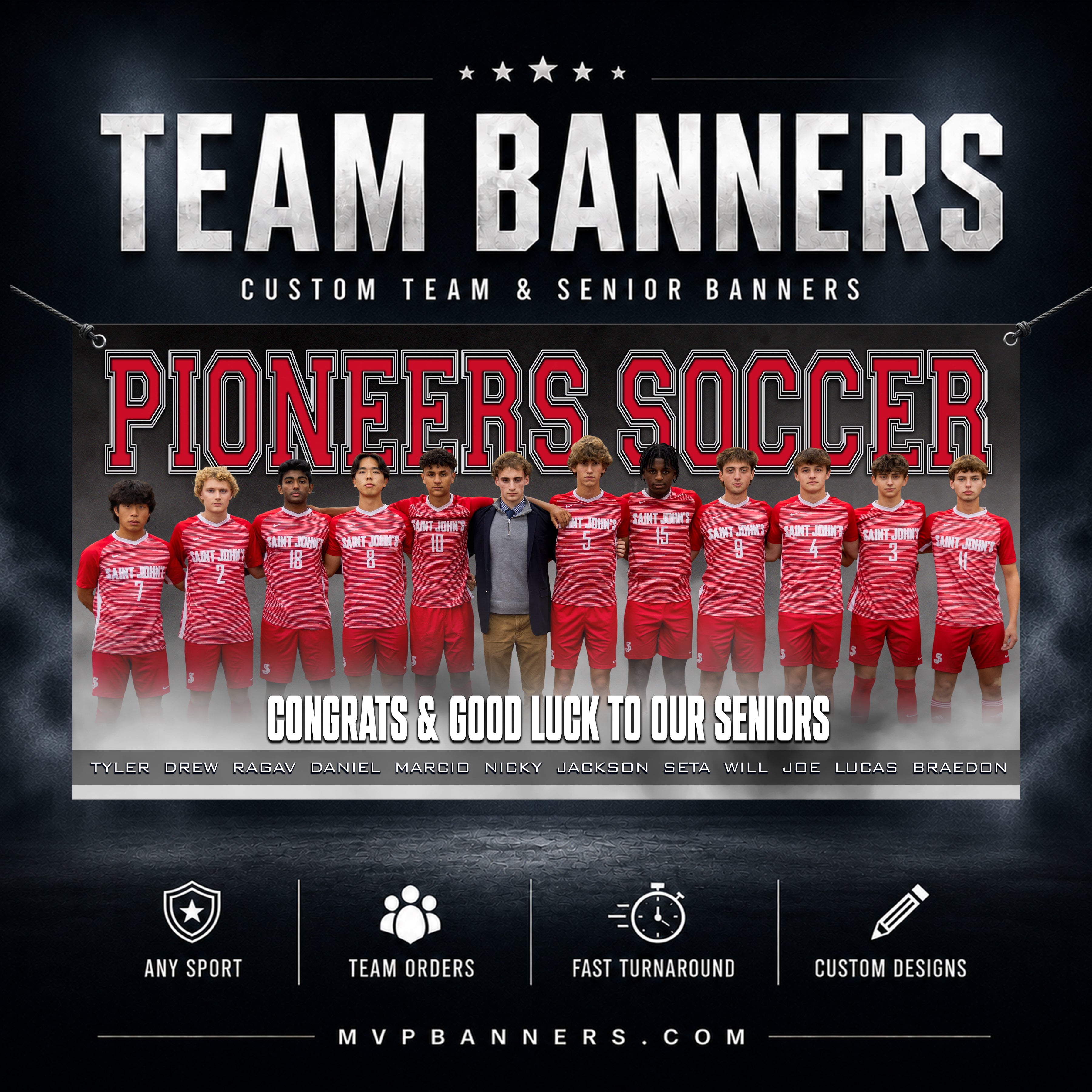 Custom Team Banners | Personalized Sports Team Banners | GameDay Fog