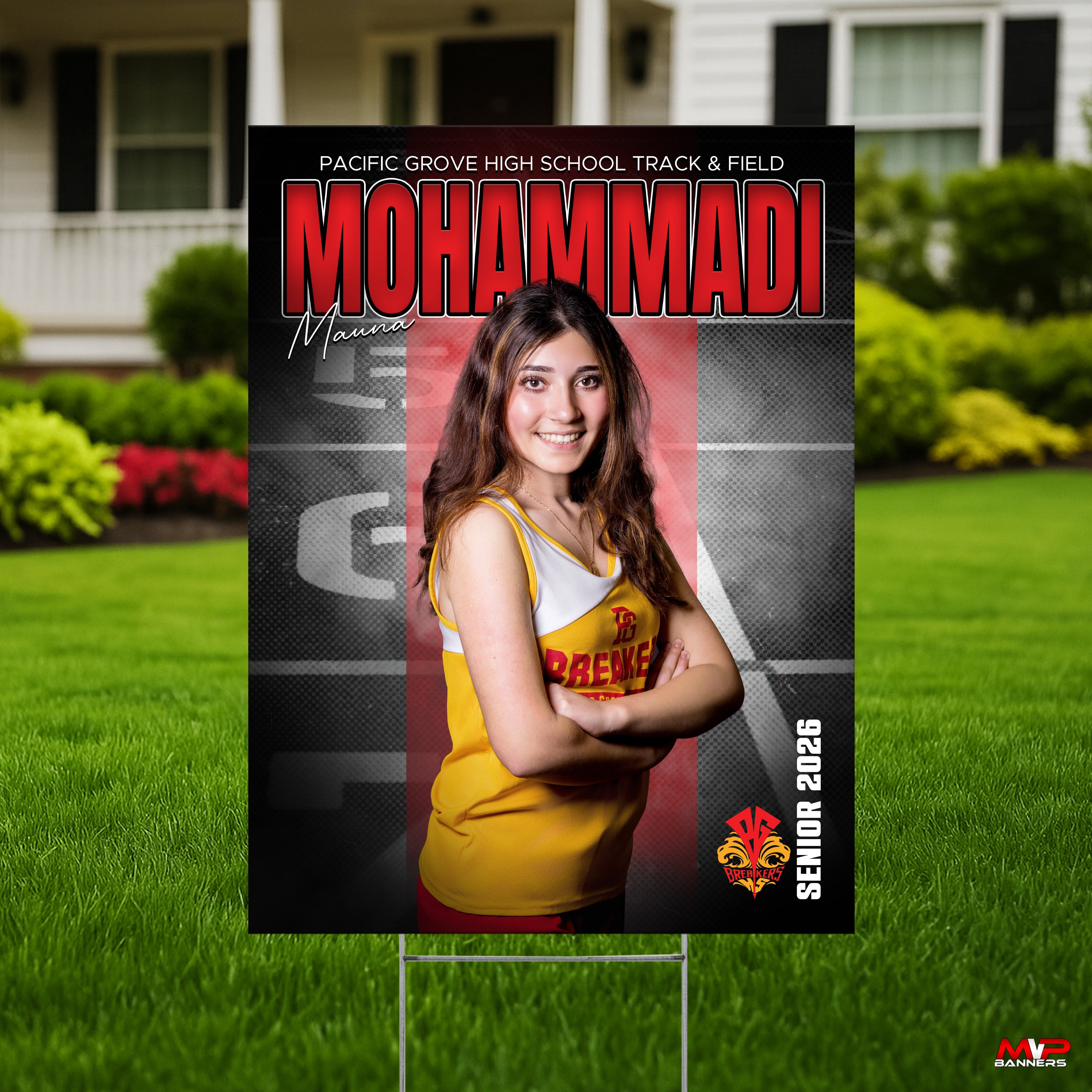 Custom Sports Banner | Senior Night | Cross Country | Track & Field | Stadium Shadow