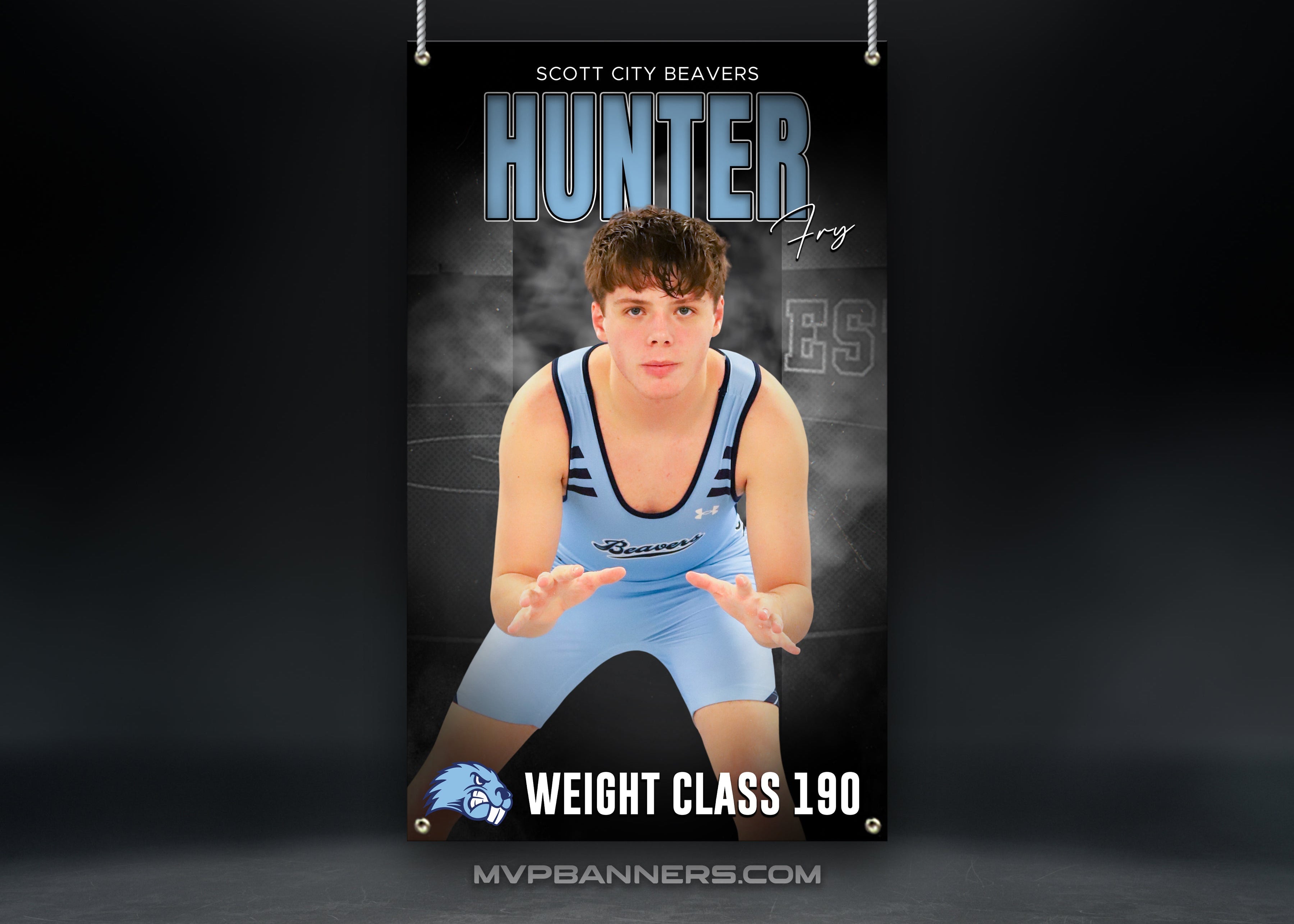 Custom Sports Banner | Senior Night | Wrestling | Stadium Shadow