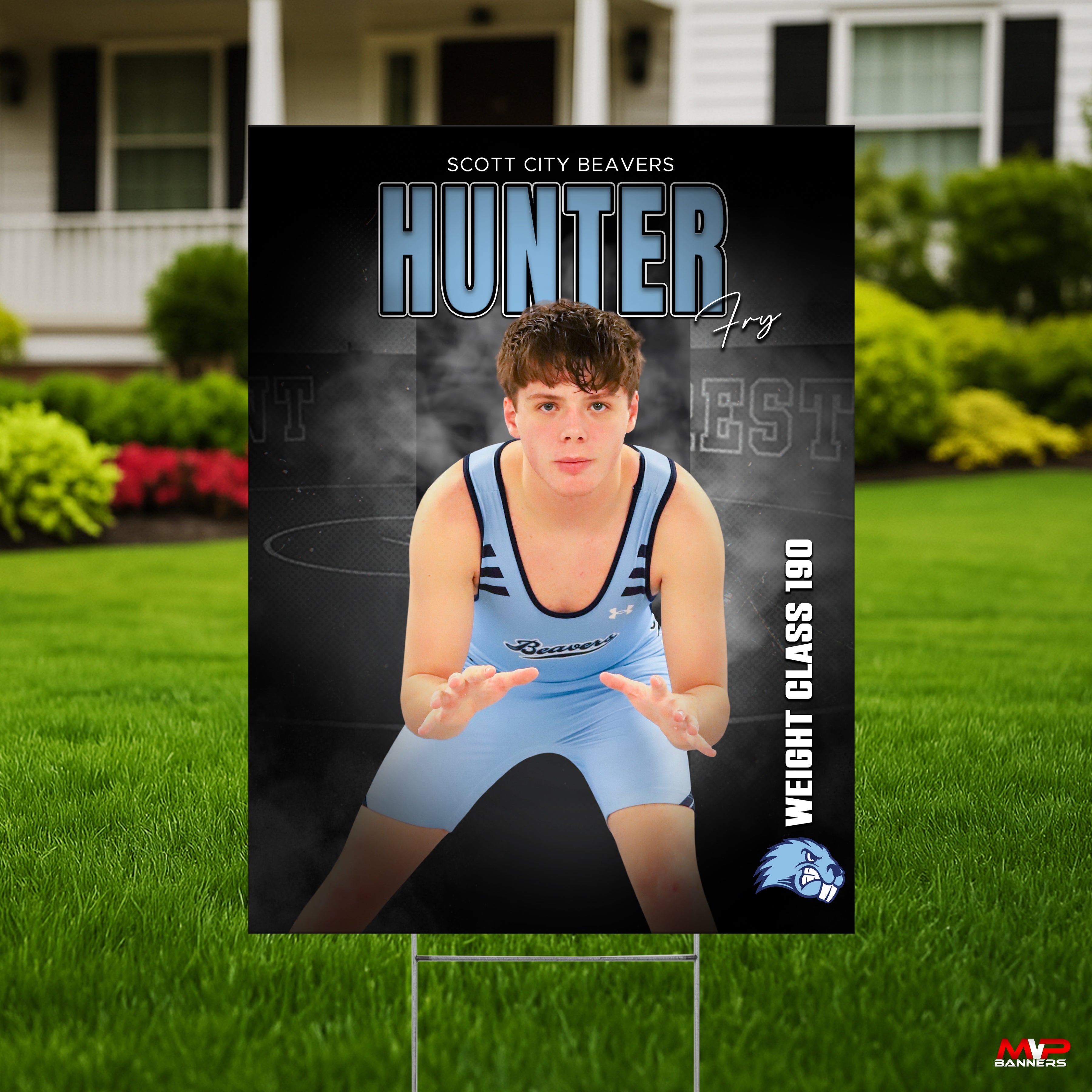 Custom Sports Banner | Senior Night | Wrestling | Stadium Shadow