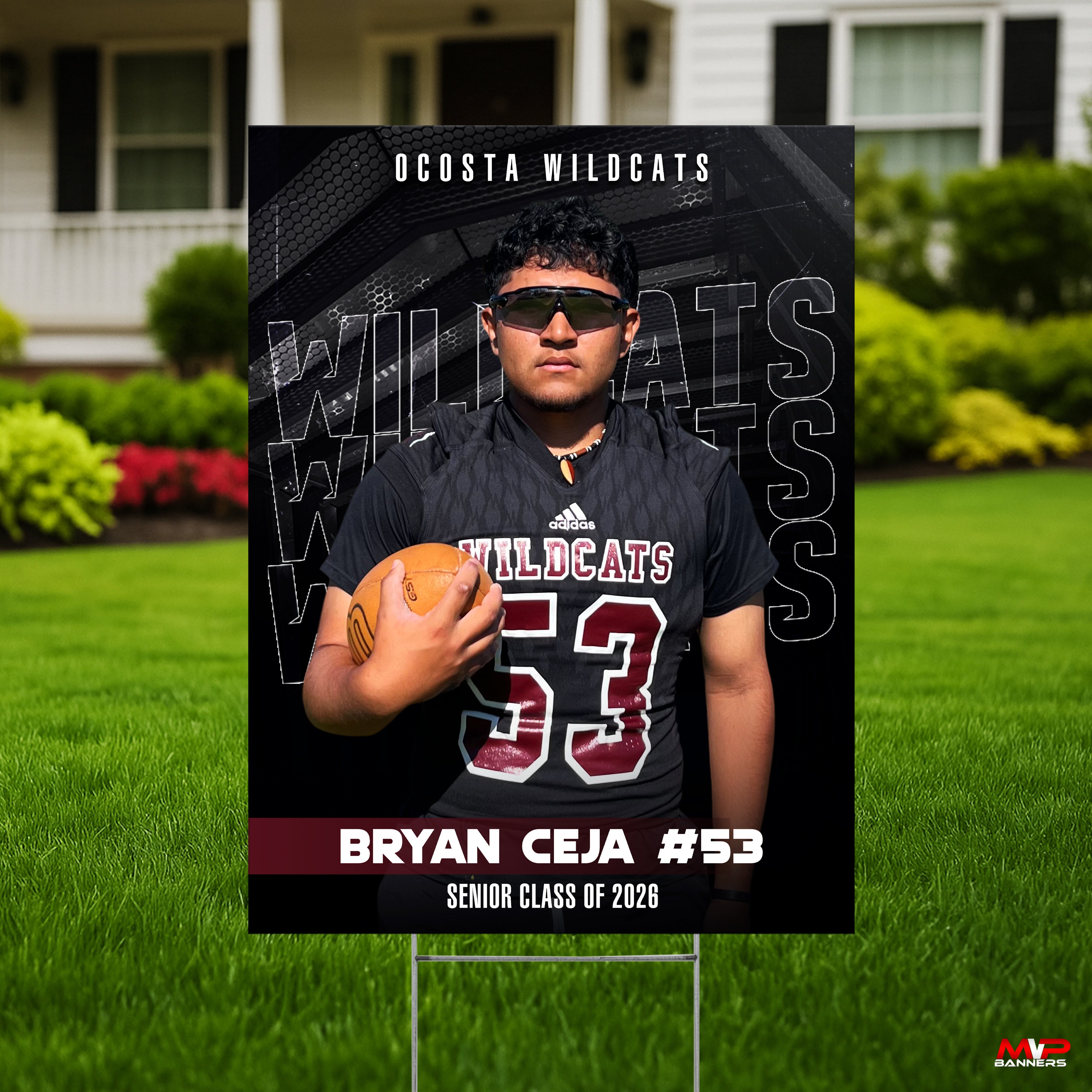Custom Sports Banner | Senior Night | Football | Steel Focus