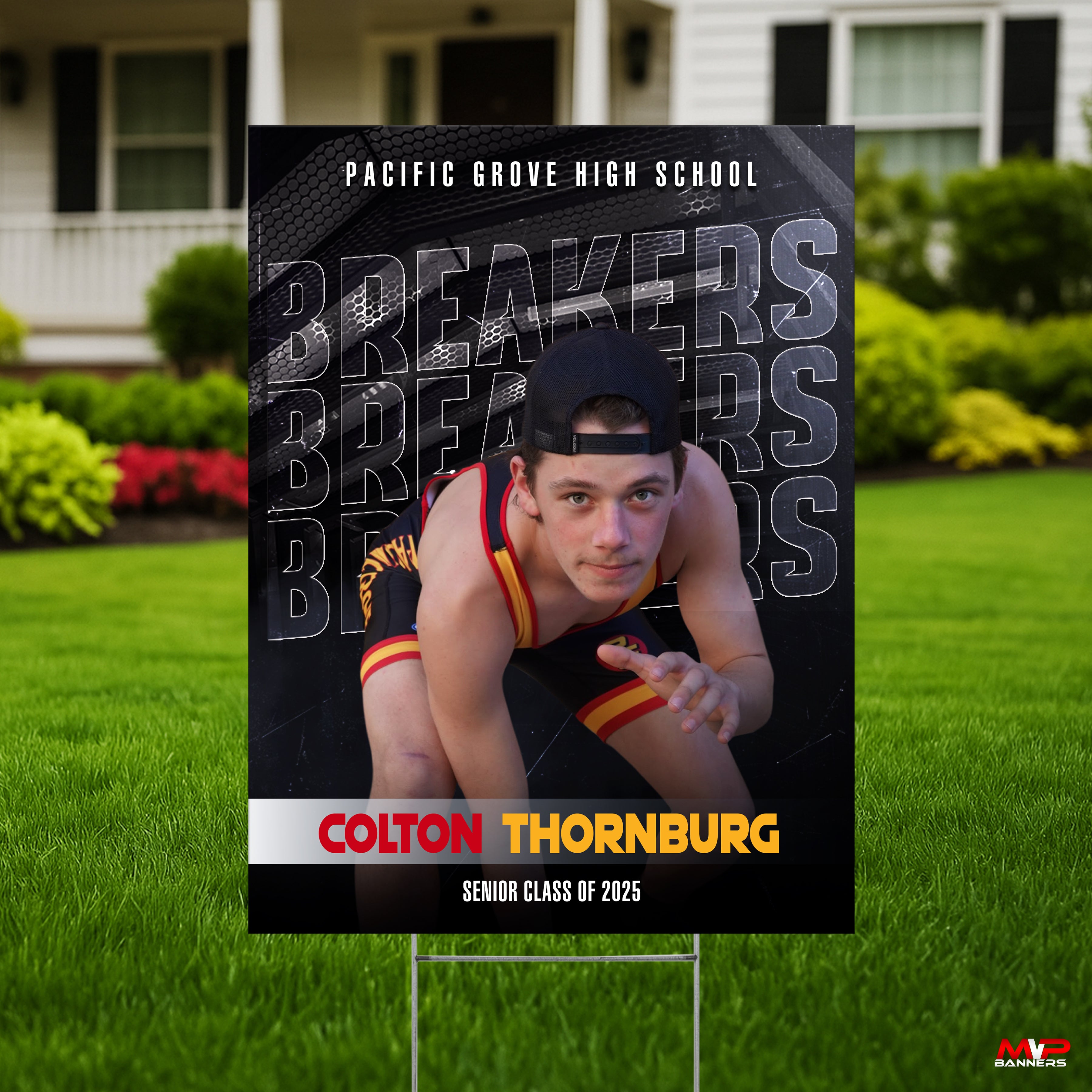 Custom Sports Banner | Senior Night | Wrestling | Steel Focus