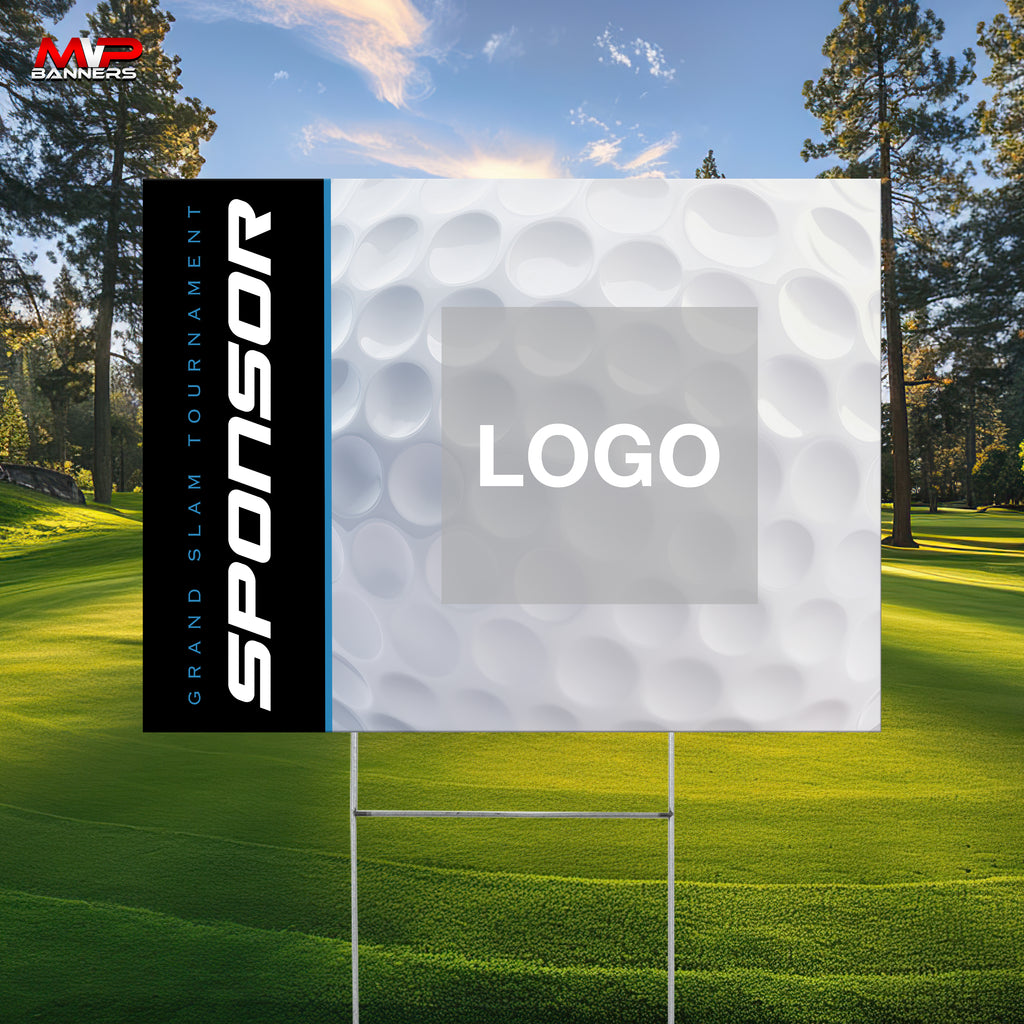 Custom Golf Sponsor Tee Sign - Tournament Day | MVP Banners