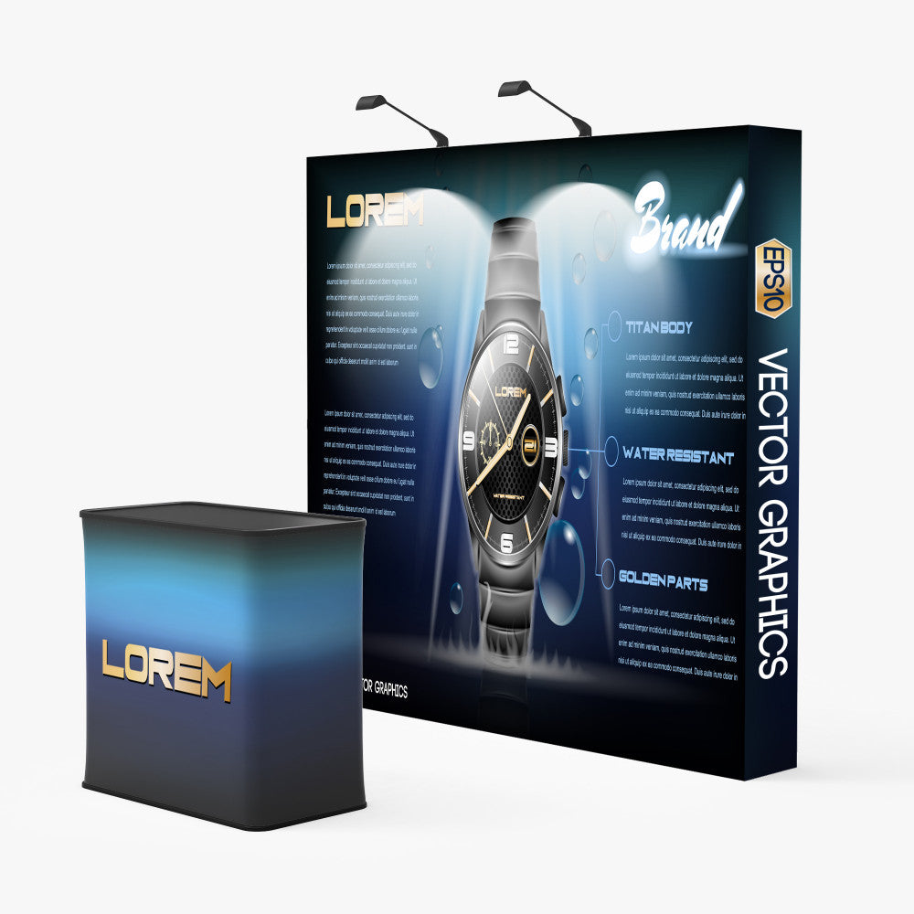 8 ft Straight Fabric Pop-Up Display Backdrop
