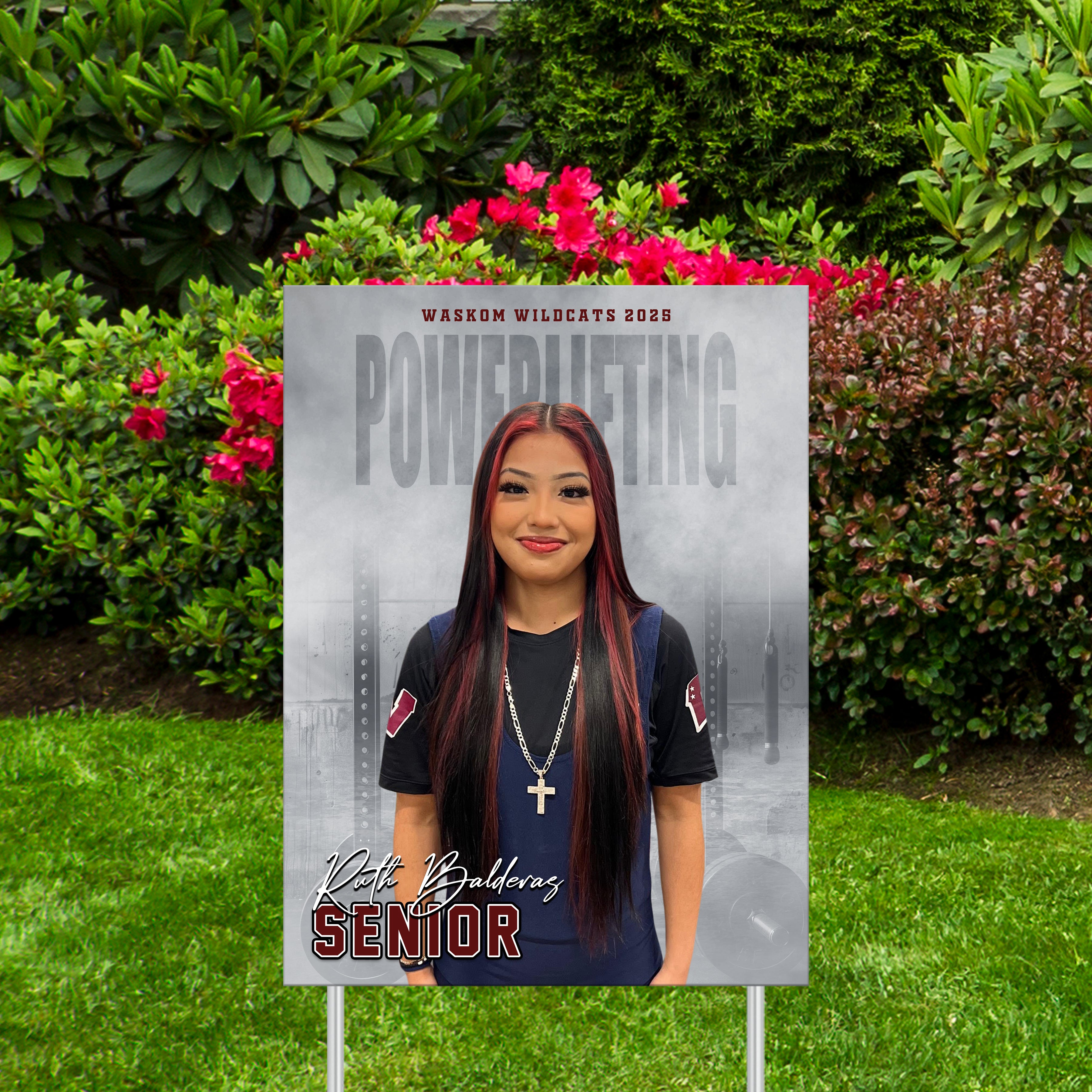 Custom Sports Banner | Senior Night | Powerlifting | Night Time Mist
