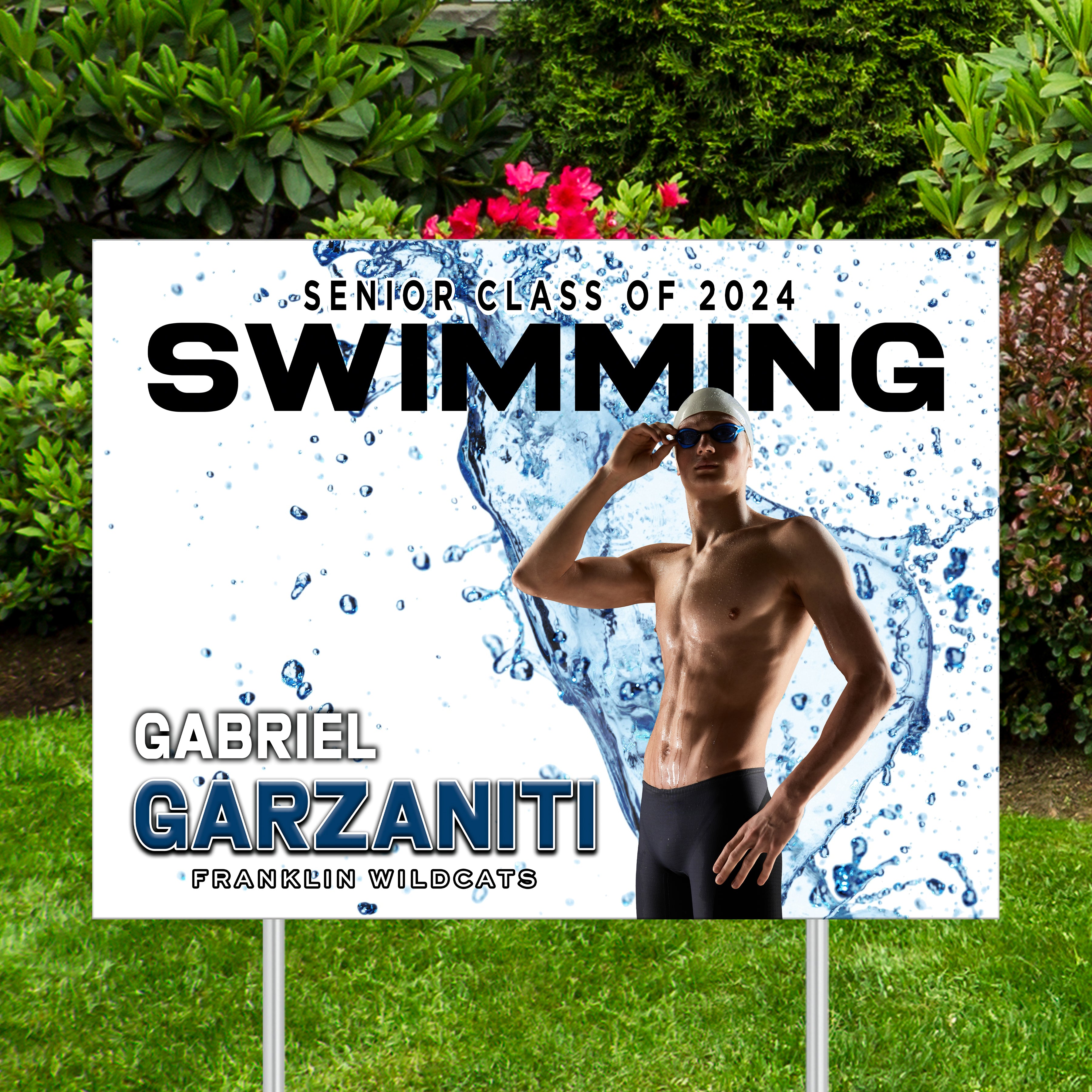 Printed Sports Yard Sign | Senior Night Poster | Swim/Dive | Swim Stream