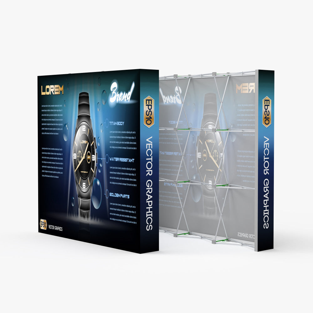 8 ft Straight Fabric Pop-Up Display Backdrop