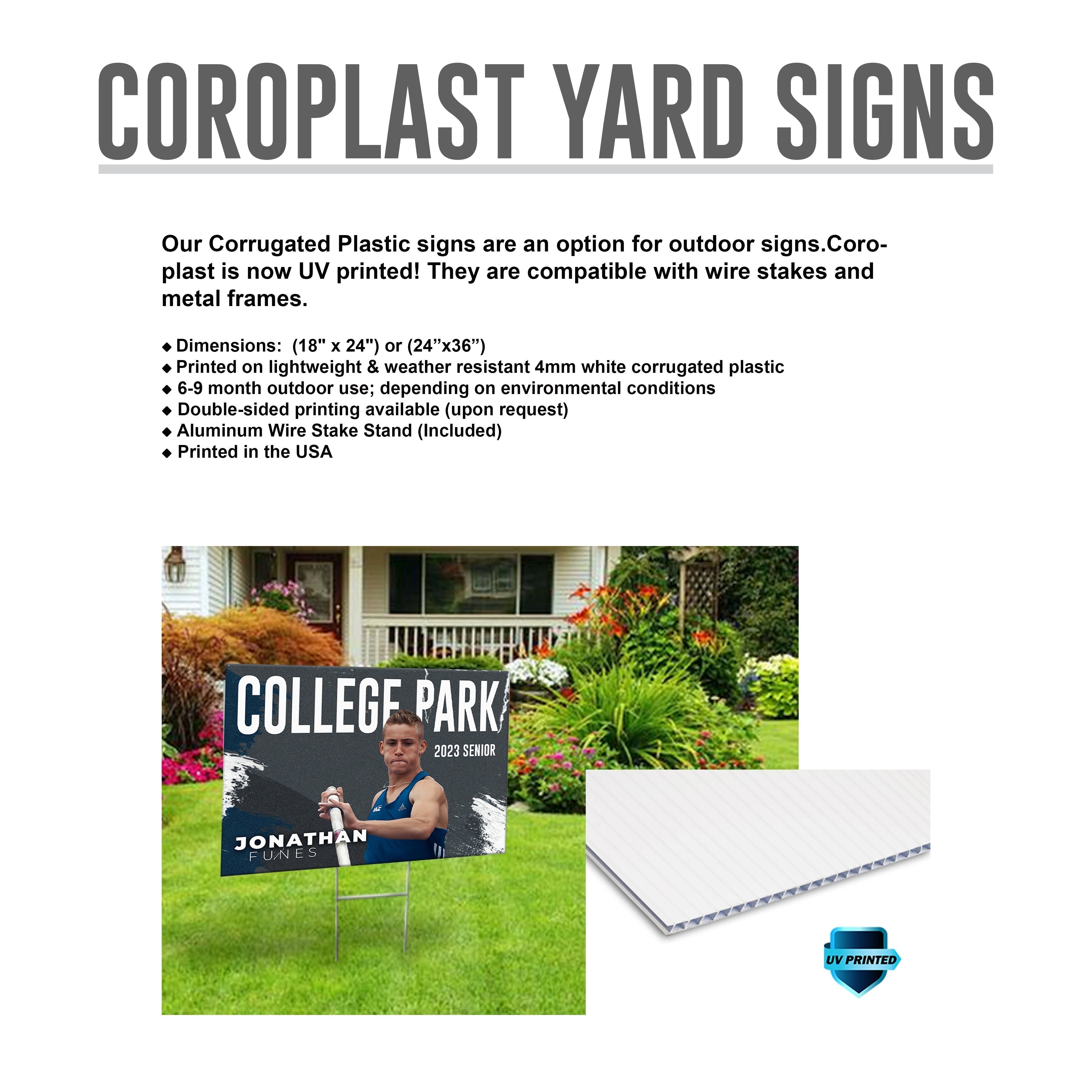 Printed Sports Yard Sign | Senior Night Poster | Baseball | Stoney Mist