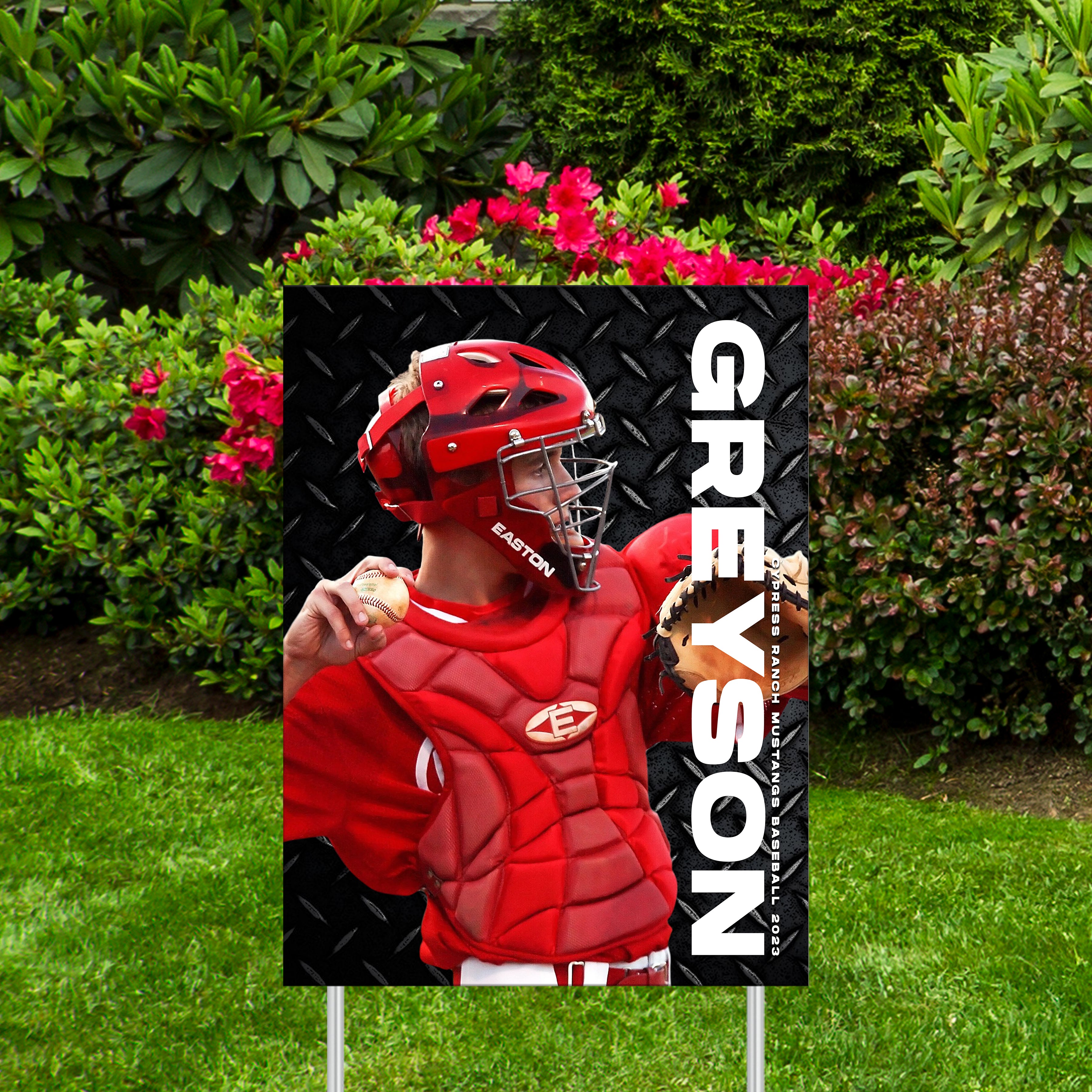 Printed Sports Yard Sign | Senior Night Poster | Baseball | Black Diamond