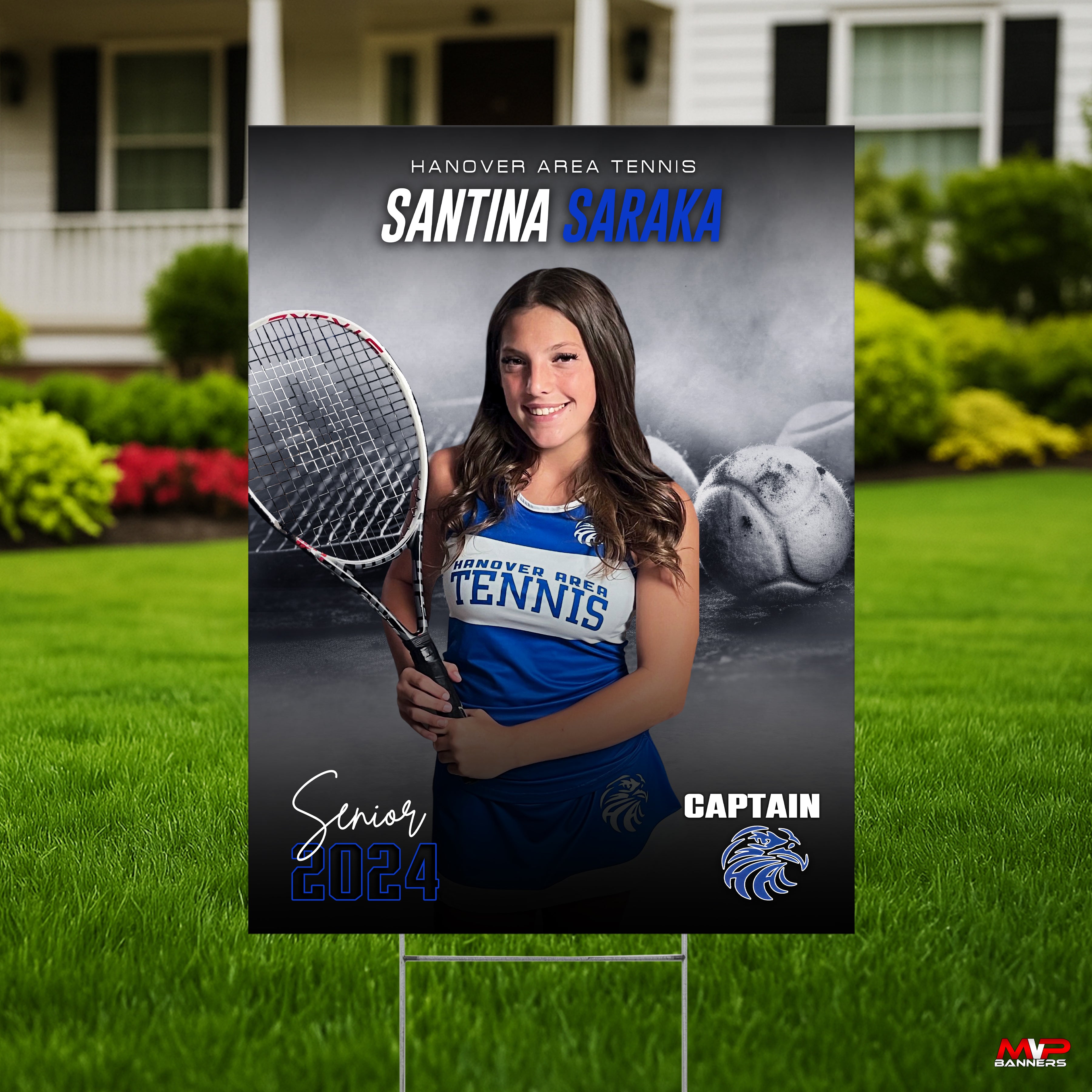 Printed Sports Yard Sign | Senior Night Poster | Tennis| At the Baseline