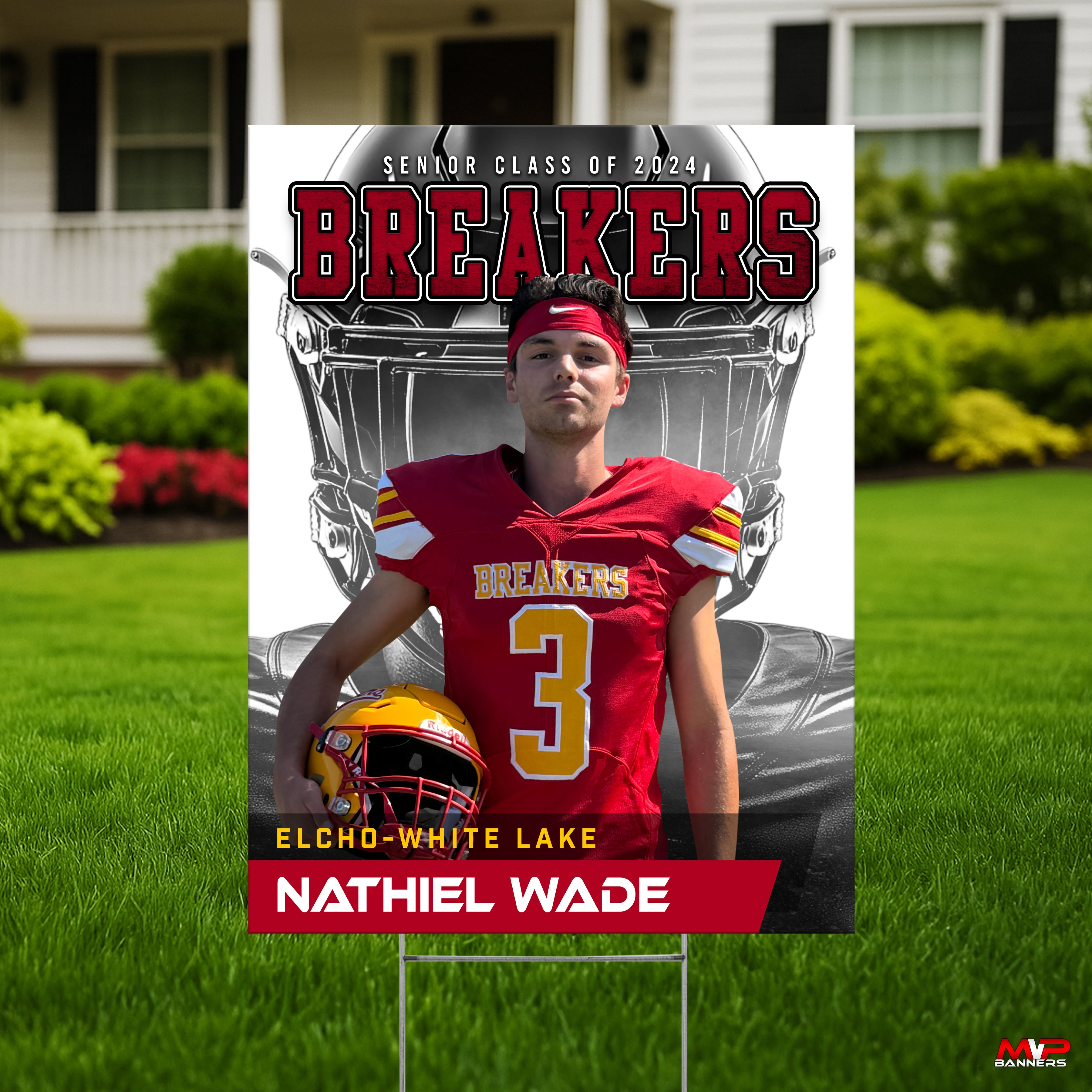 Printed Sports Yard Sign | Senior Night Poster | Football  | Breaking Boundaries