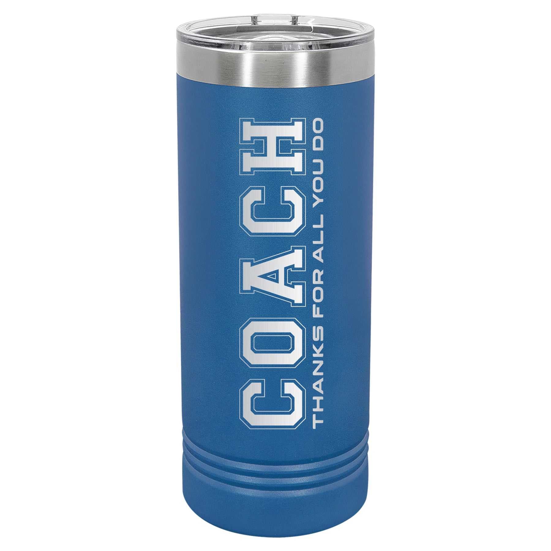 Custom Engraved 22oz Tumbler - Coach Skinny Tumbler MVP BANNERS