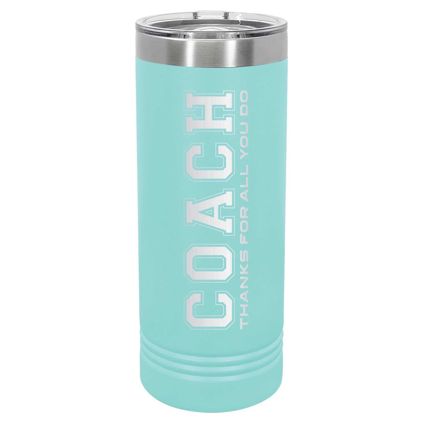 Custom Engraved 22oz Tumbler - Coach Skinny Tumbler MVP BANNERS