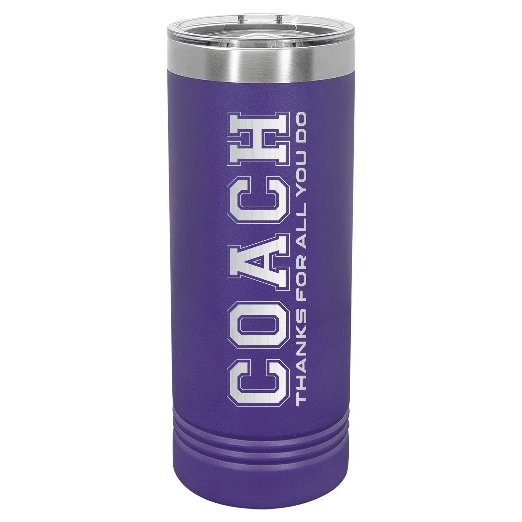 Custom Engraved 22oz Tumbler - Coach Skinny Tumbler MVP BANNERS