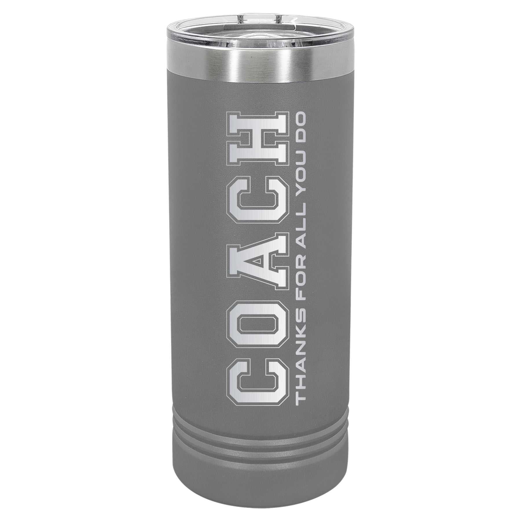 Custom Engraved 22oz Tumbler - Coach Skinny Tumbler MVP BANNERS